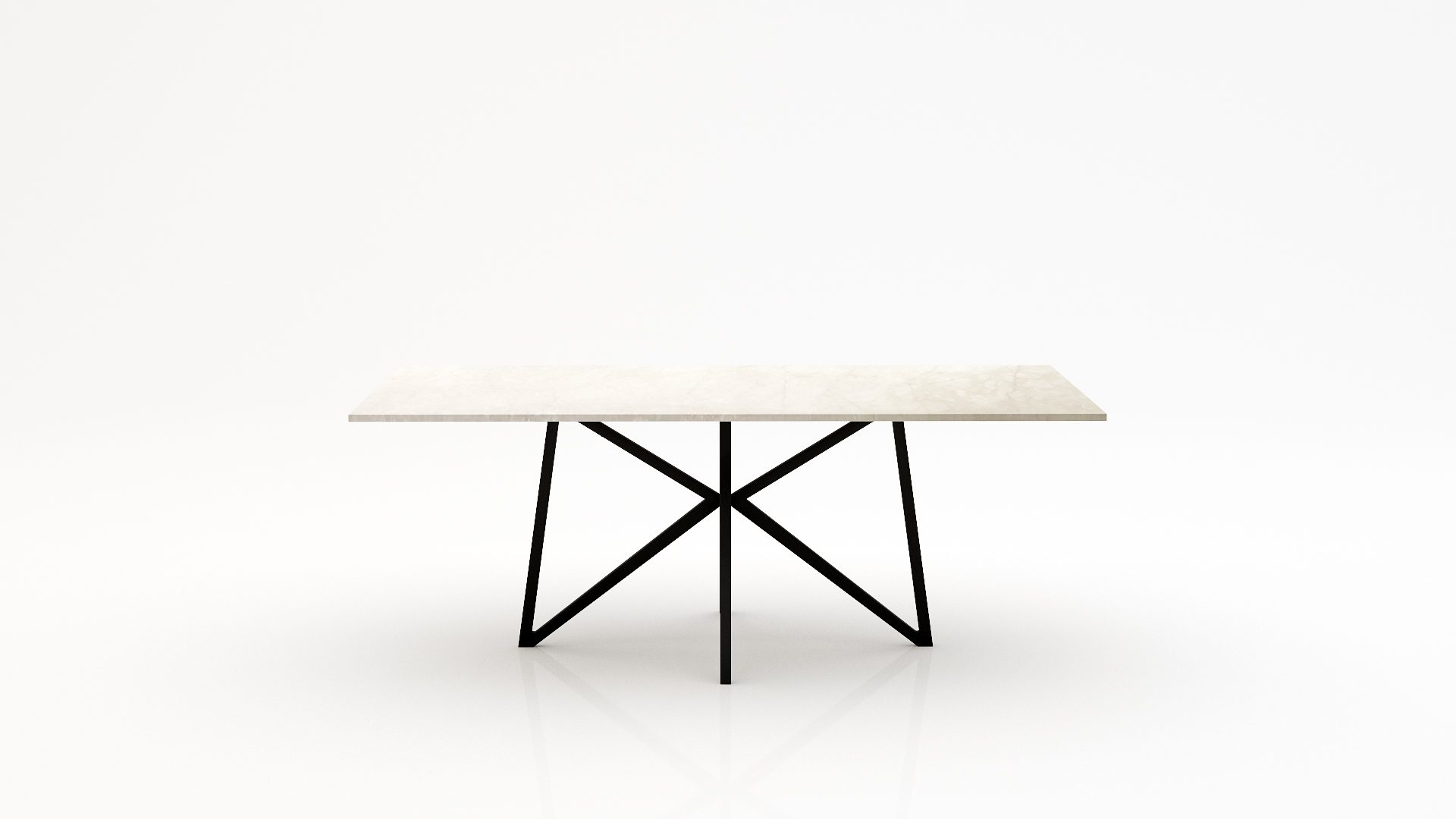 Rechthoekige marmeren eettafel Stella - Botticino Semi Classico - 260x100cm