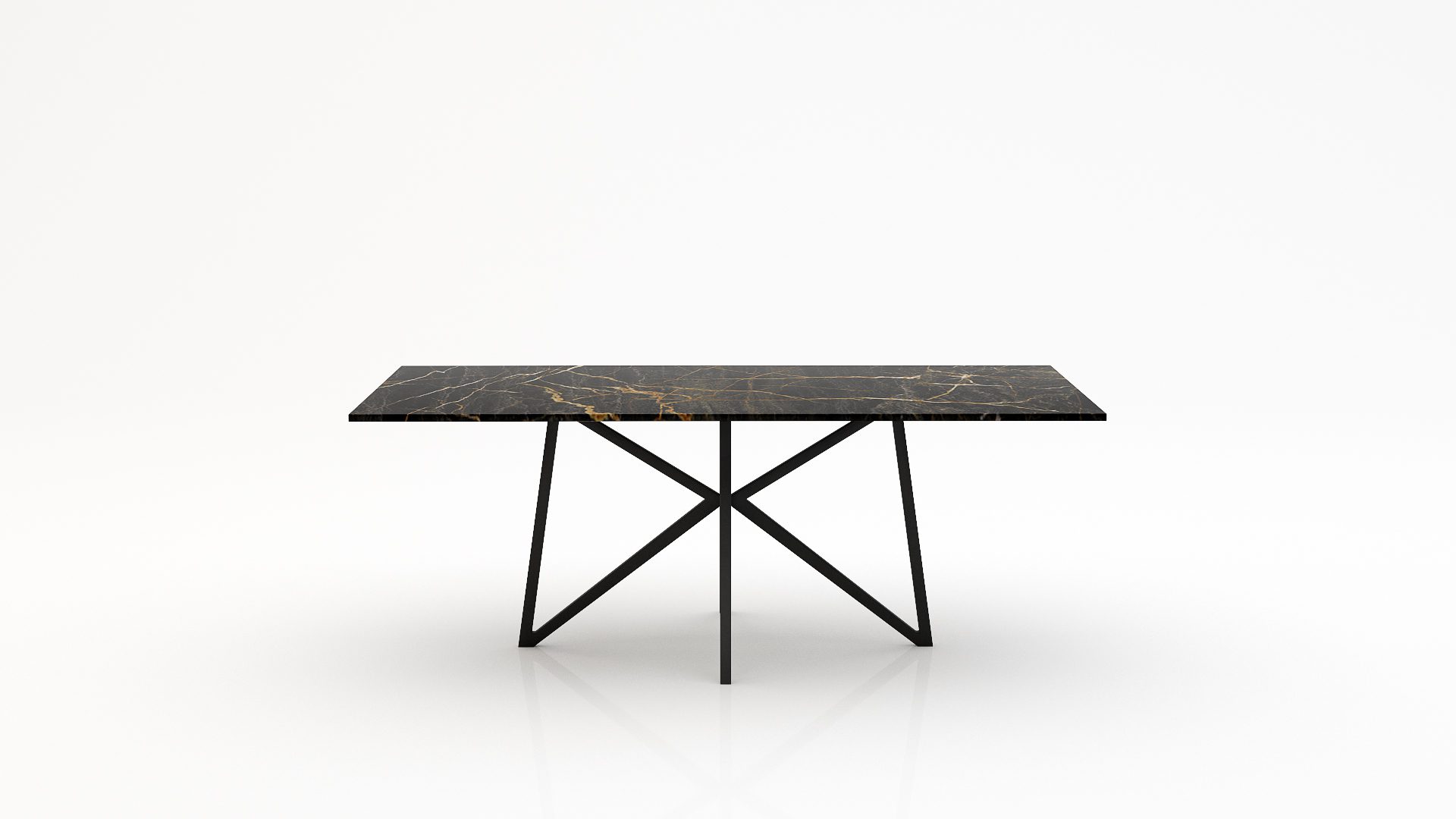 Rechthoekige marmeren eettafel Stella - Nero saint port laurent - 260x100cm