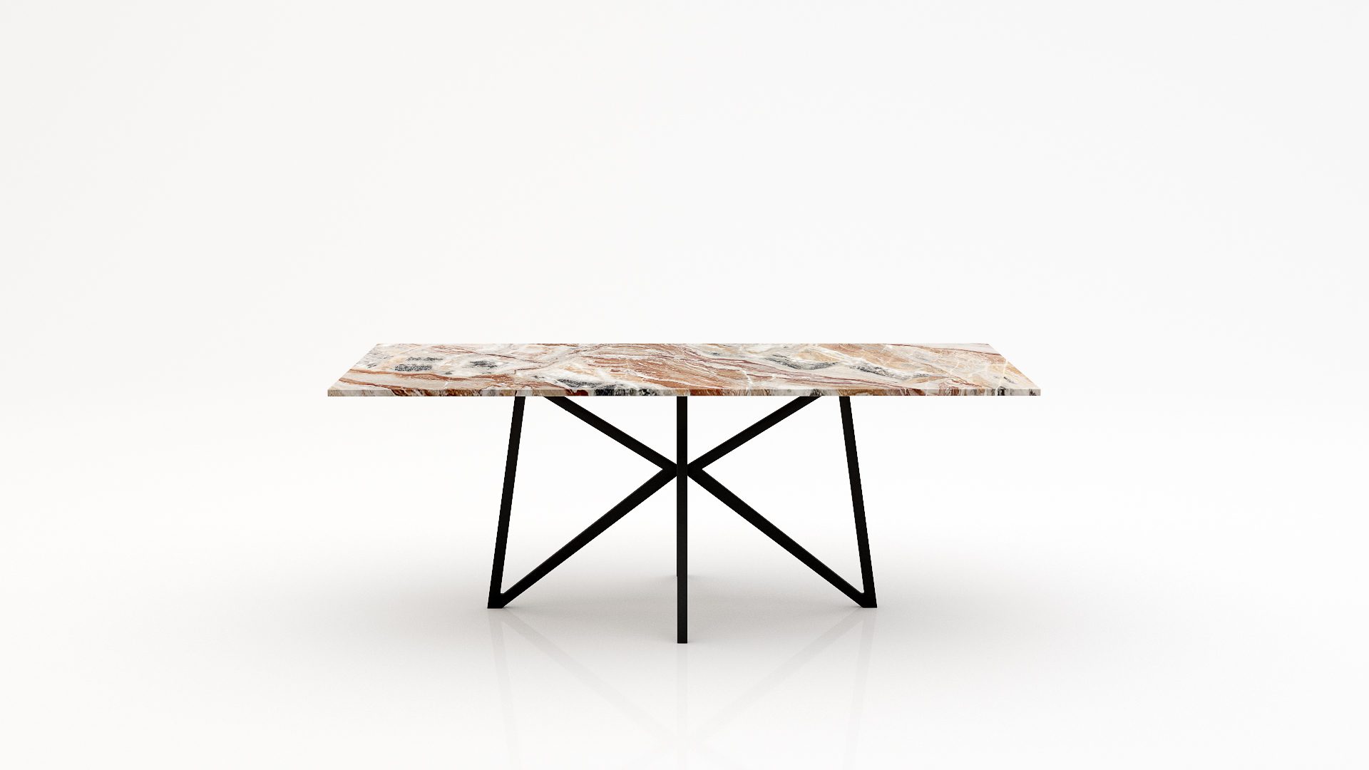 Rechthoekige marmeren eettafel Stella - Arabescato Orobico Rosso - 260x100cm