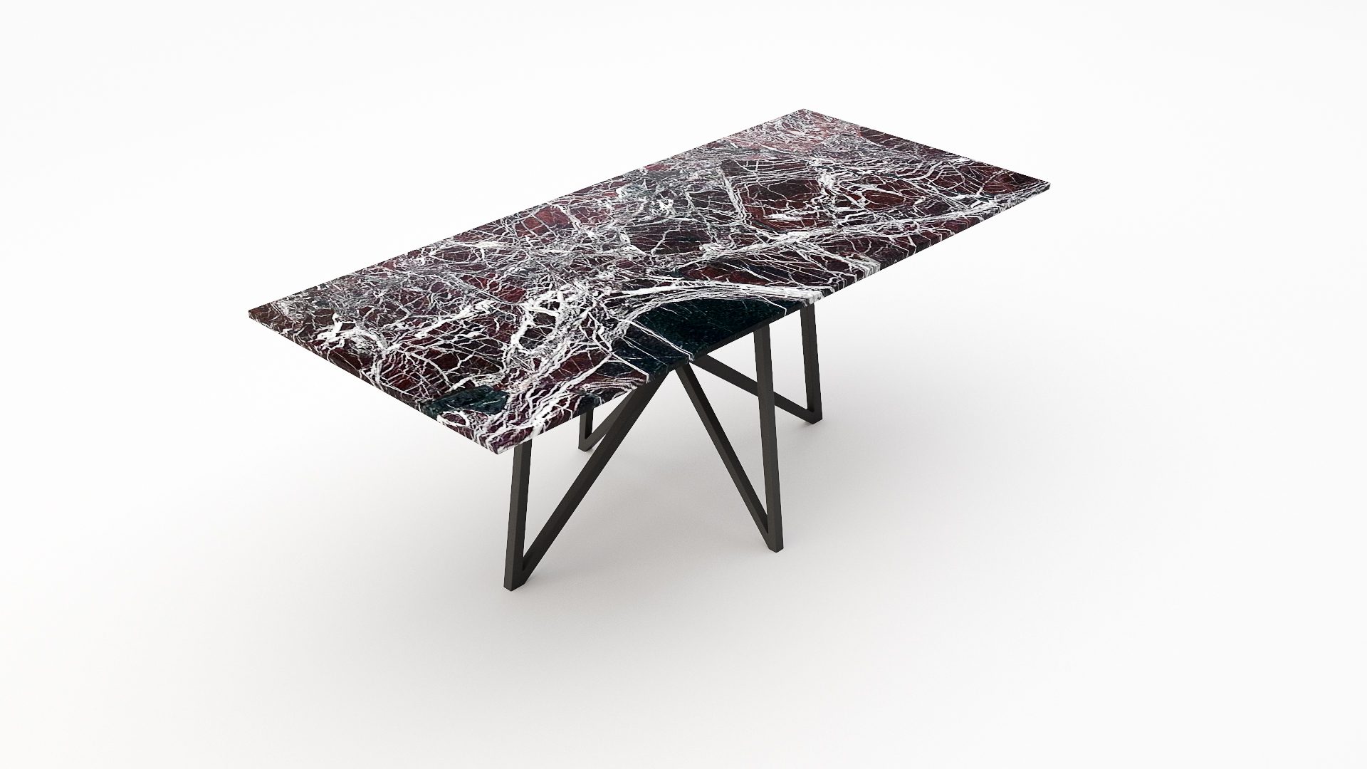 Rechthoekige marmeren eettafel Stella - Rosso Levanto - Afbeelding 2