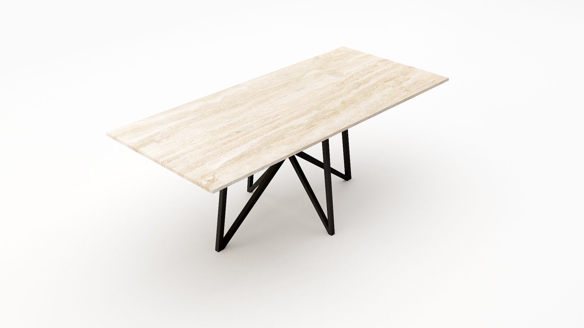 Rechthoekige marmeren eettafel Stella - Travertino Chiaro - Afbeelding 2