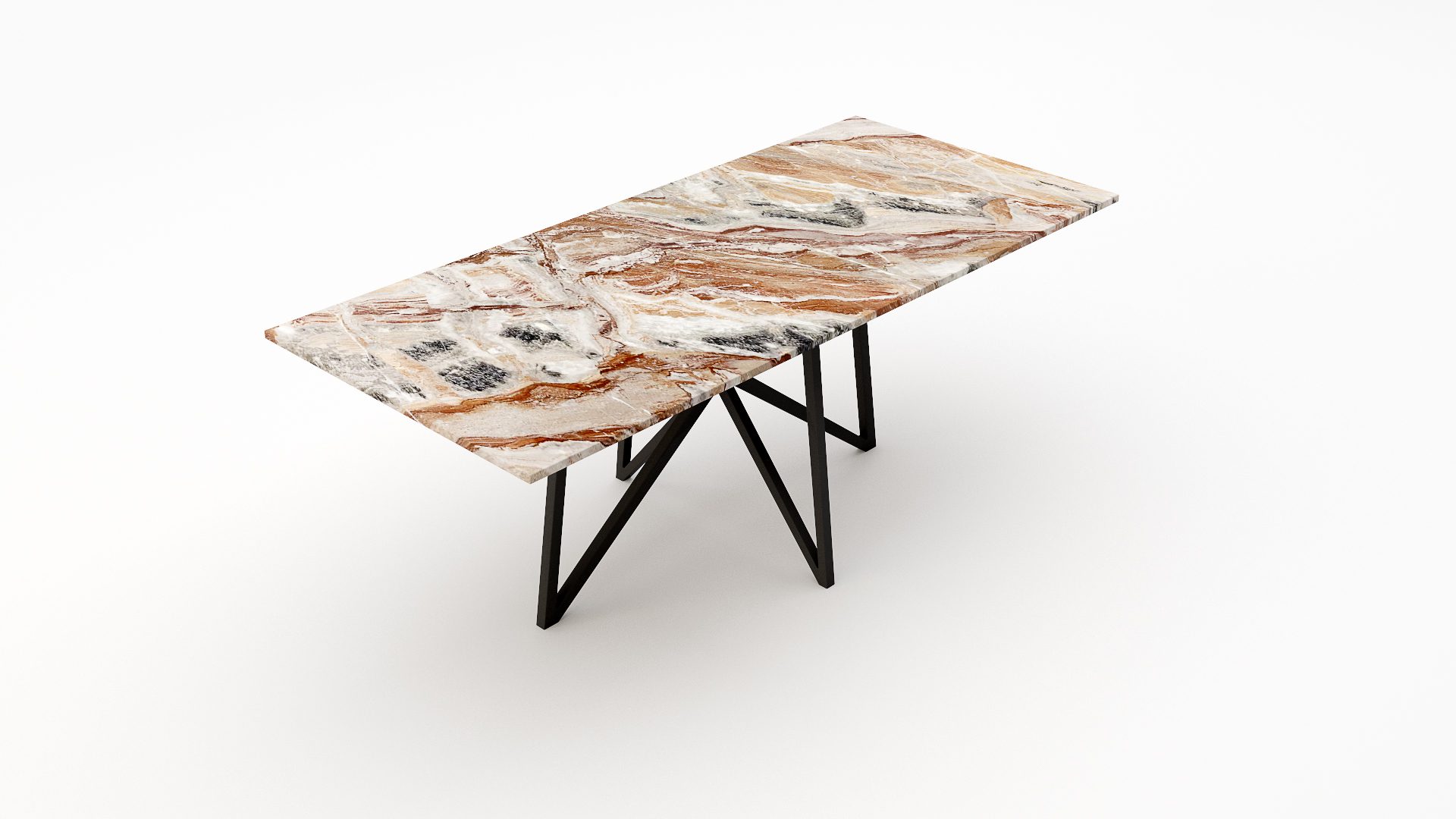 Rechthoekige marmeren eettafel Stella Arabescato Orobico Rosso - Afbeelding 2