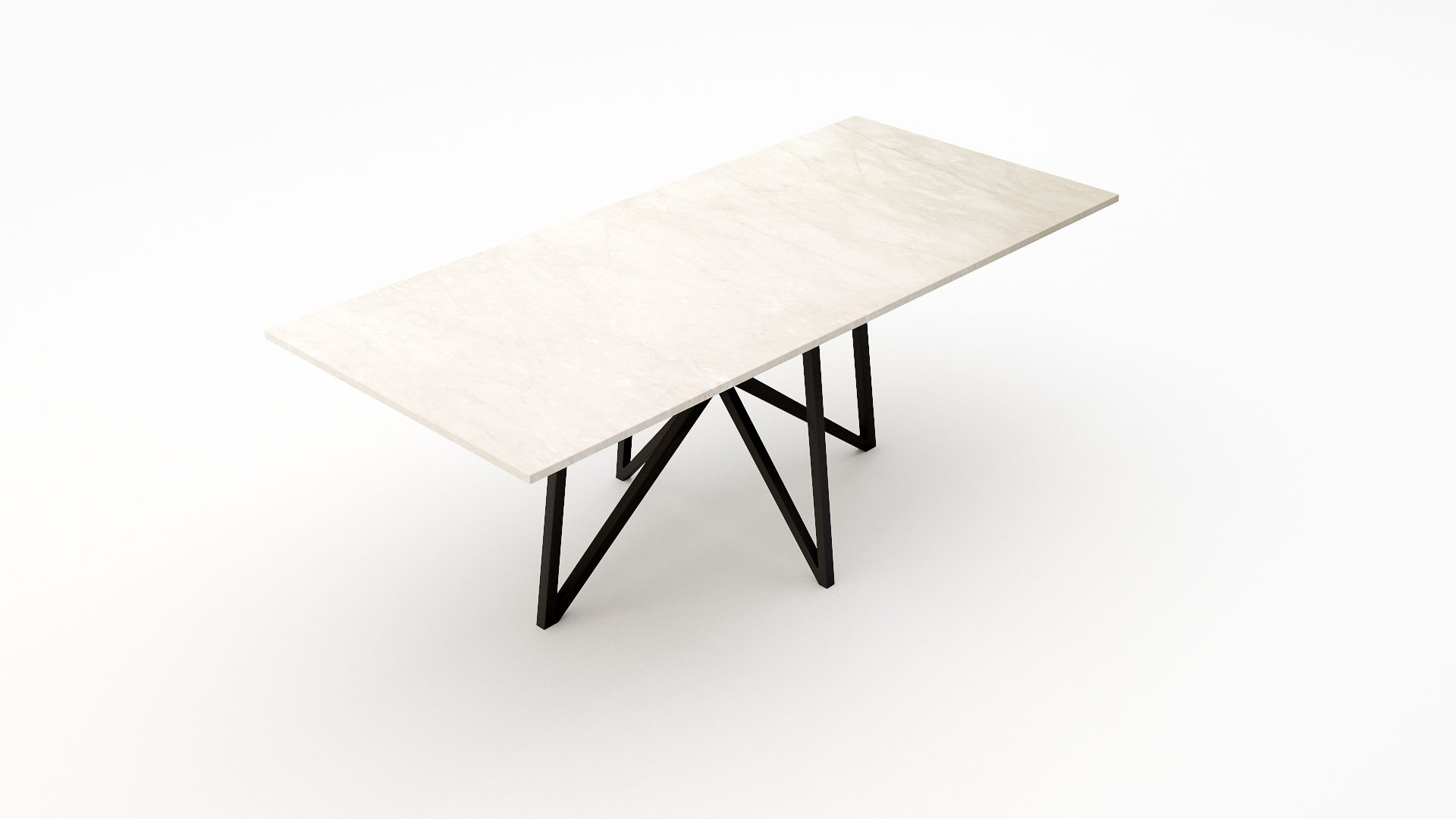 Rechthoekige marmeren eettafel Stella - Botticino Semi Classico - Afbeelding 2