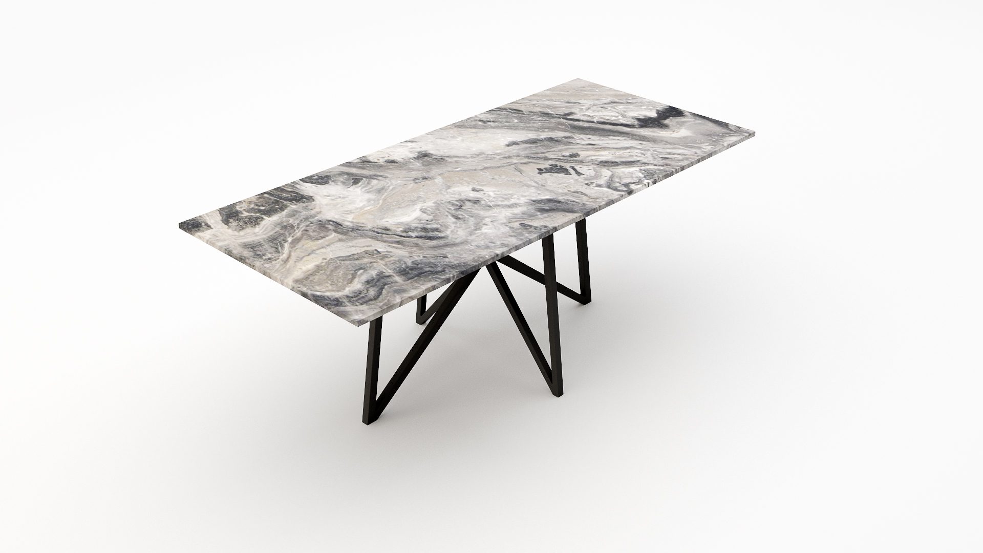 Rechthoekige marmeren eettafel Stella Arabescato Orobico Grigio - Afbeelding 2