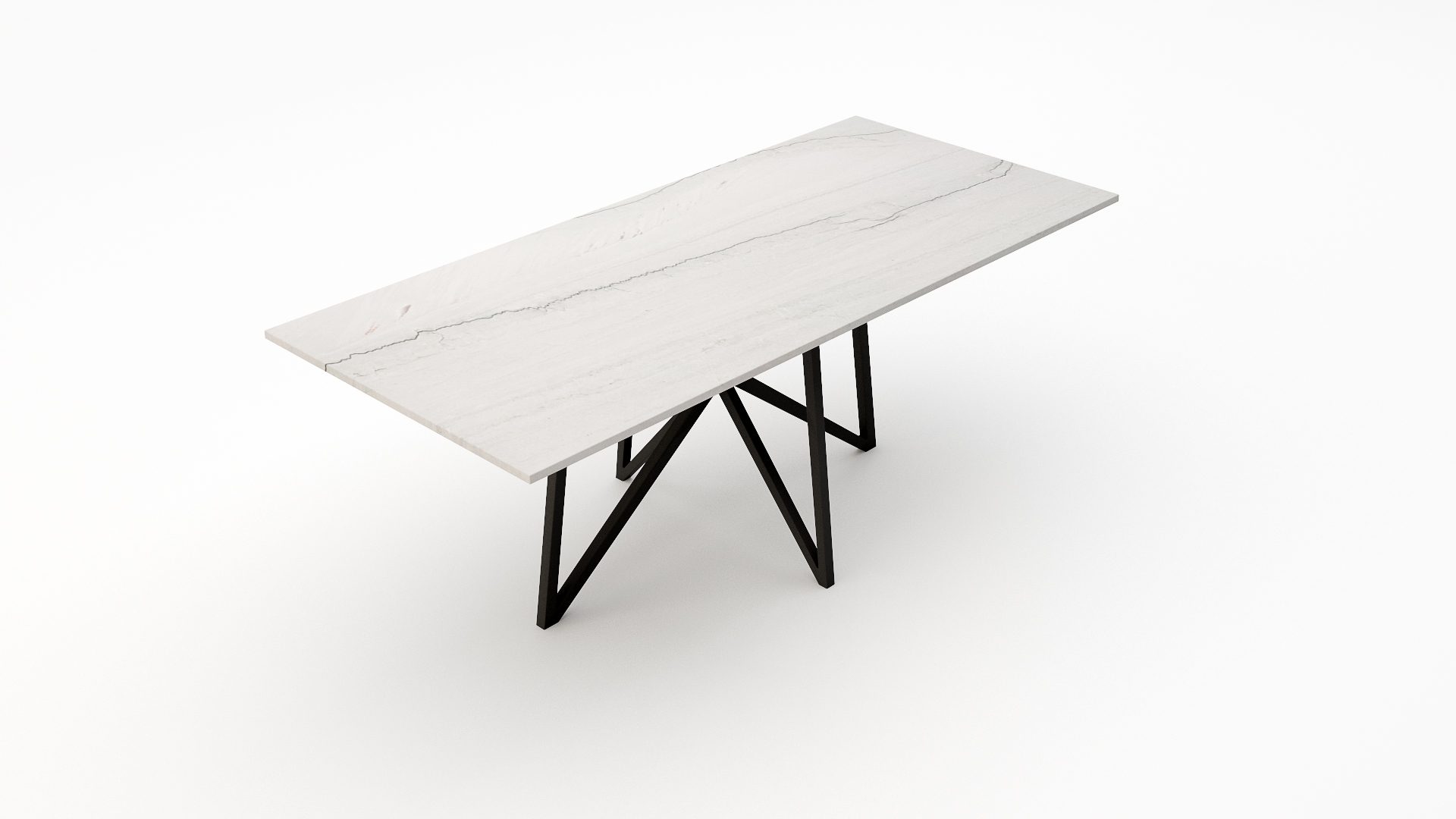 Rechthoekige marmeren eettafel Stella - Mont Blanc Quartzite - Afbeelding 2