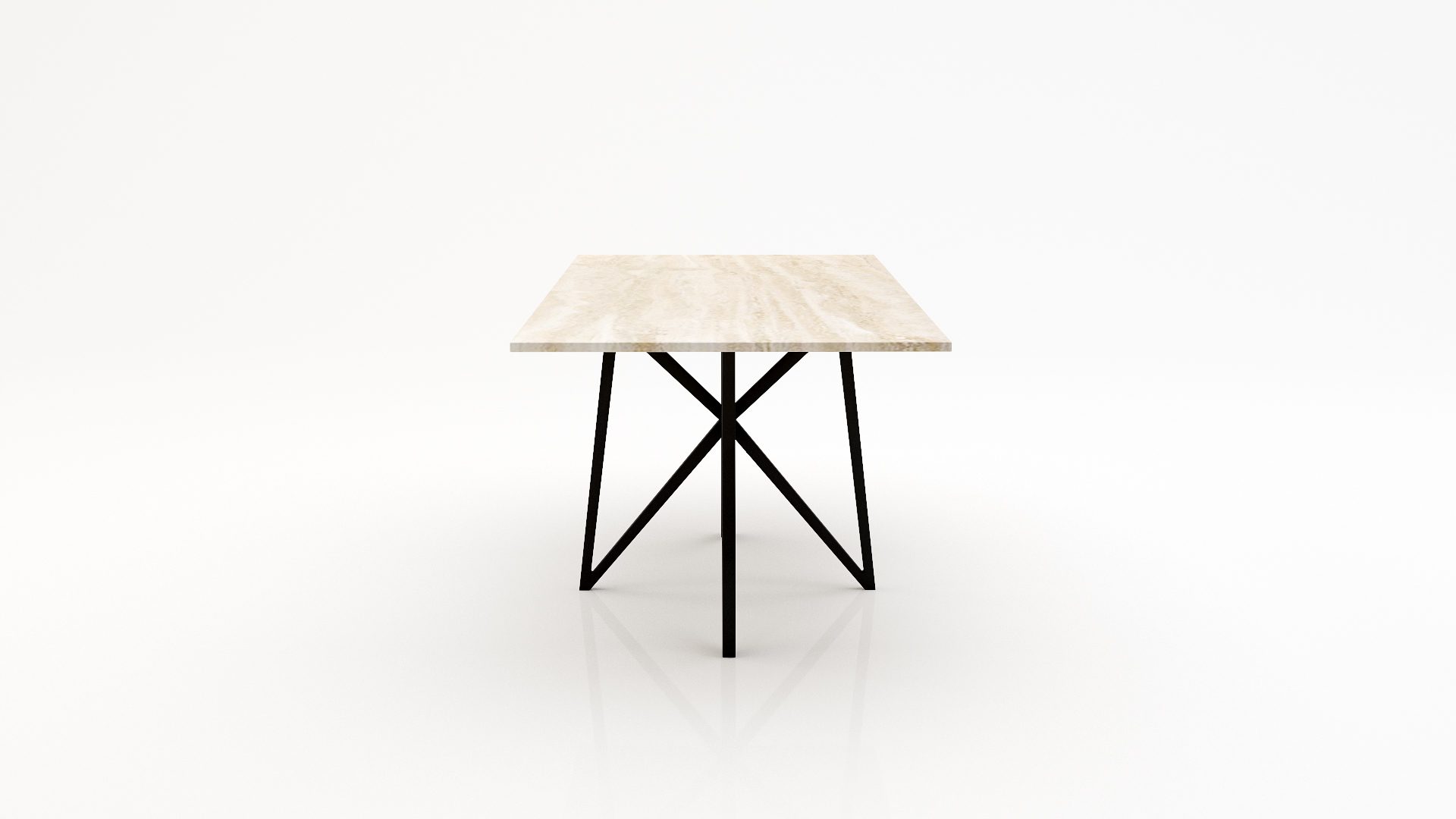 Rechthoekige marmeren eettafel Stella - Travertino Chiaro - Afbeelding 3
