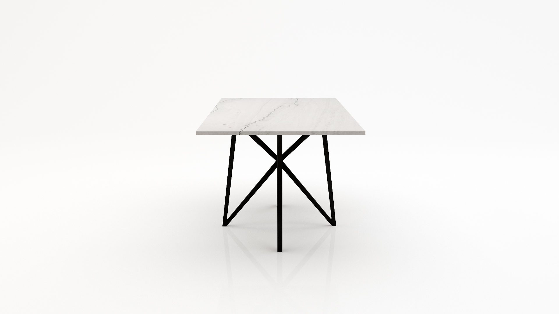 Rechthoekige marmeren eettafel Stella - Mont Blanc Quartzite - Afbeelding 3