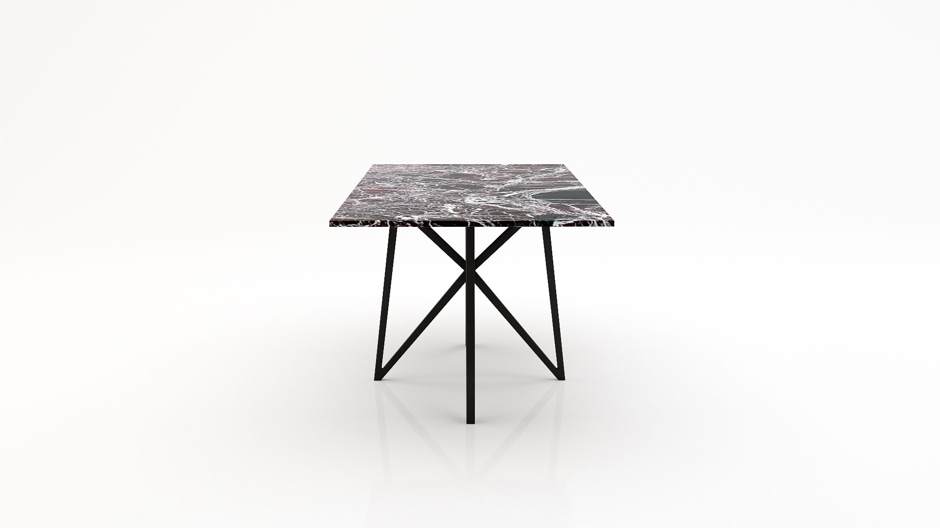 Rechthoekige marmeren eettafel Stella - Rosso Levanto - Afbeelding 3