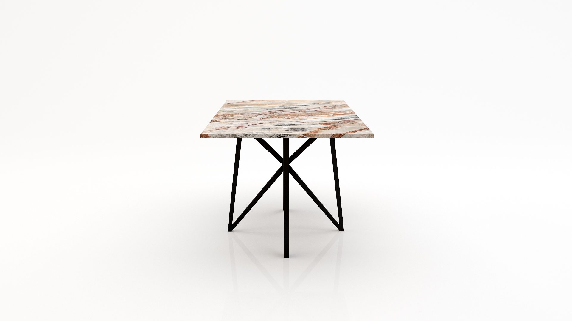 Rechthoekige marmeren eettafel Stella Arabescato Orobico Rosso - Afbeelding 3