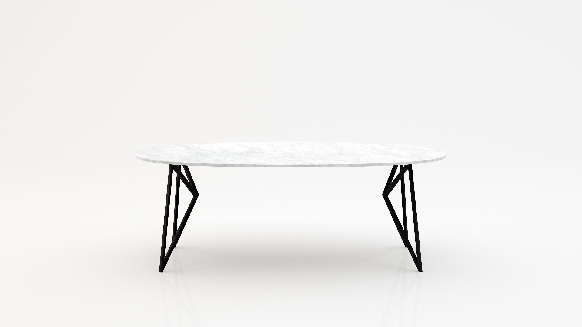Ovale marmeren eettafel Pipistrello - Bianco Carrara CD CHIARO - 260x130cm