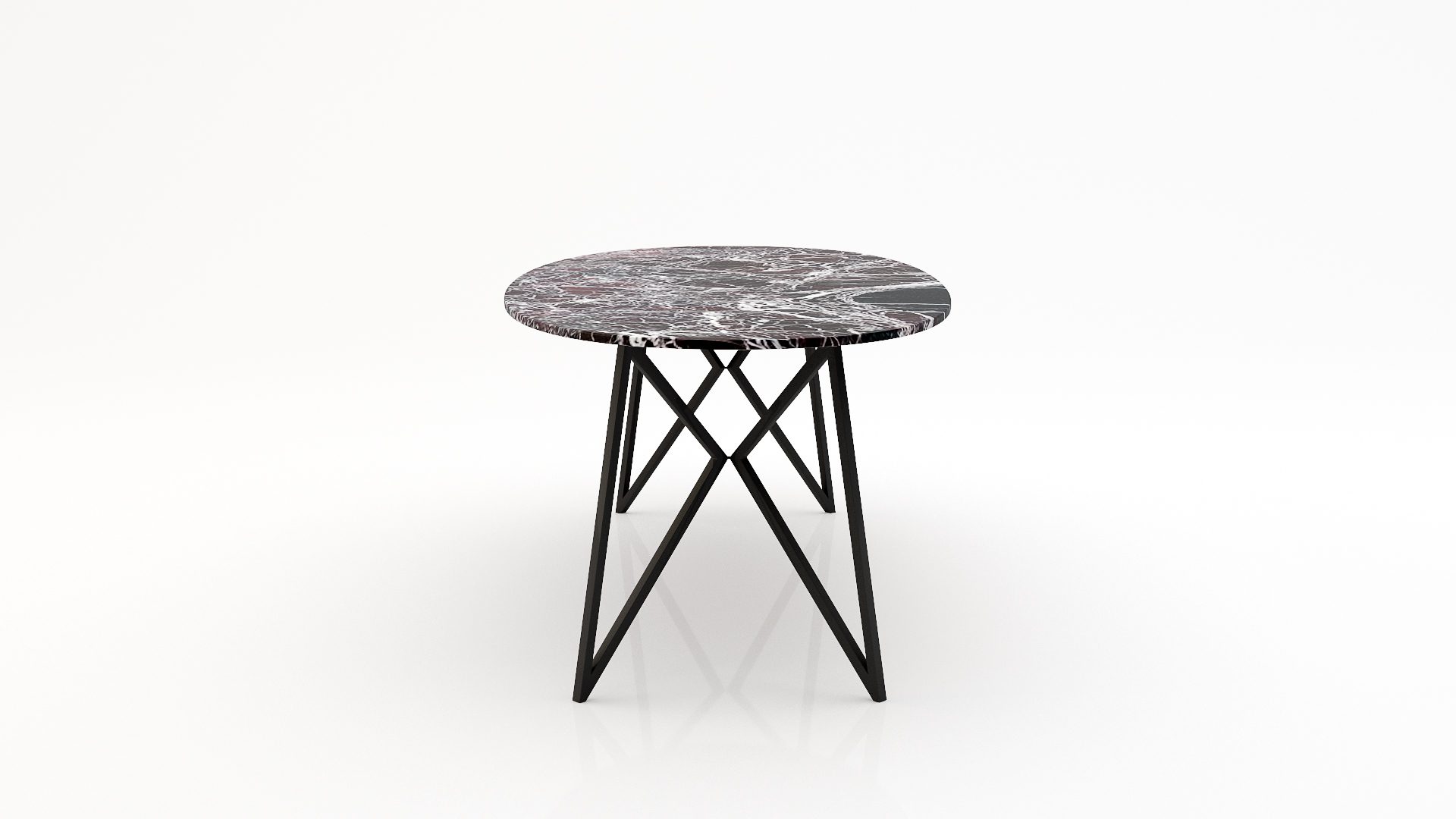 Ovale marmeren eettafel Pipistrello - Rosso Levanto - Afbeelding 3