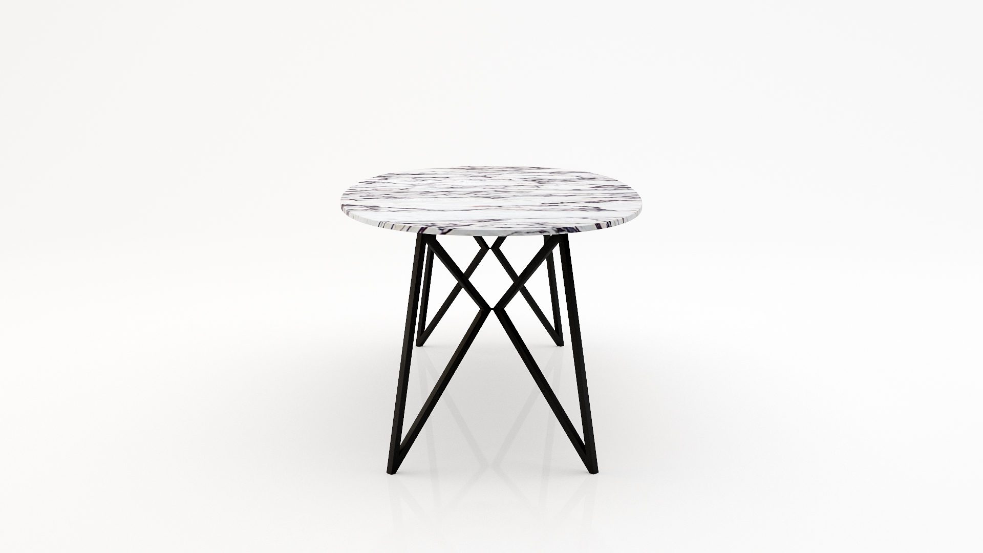 Ovale marmeren eettafel Pipistrello - Calcatta Viola - Afbeelding 3