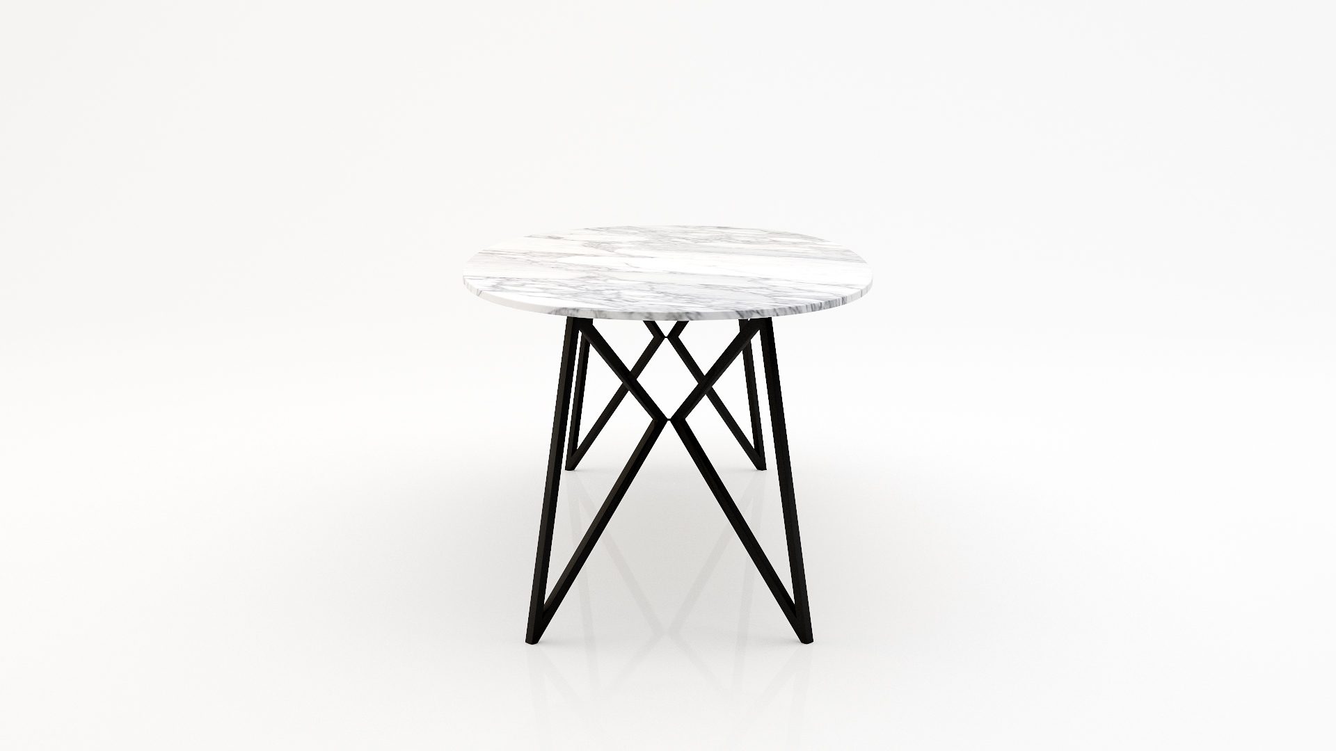 Ovale marmeren eettafel Pipistrello - Arabescato Carrara - Afbeelding 3