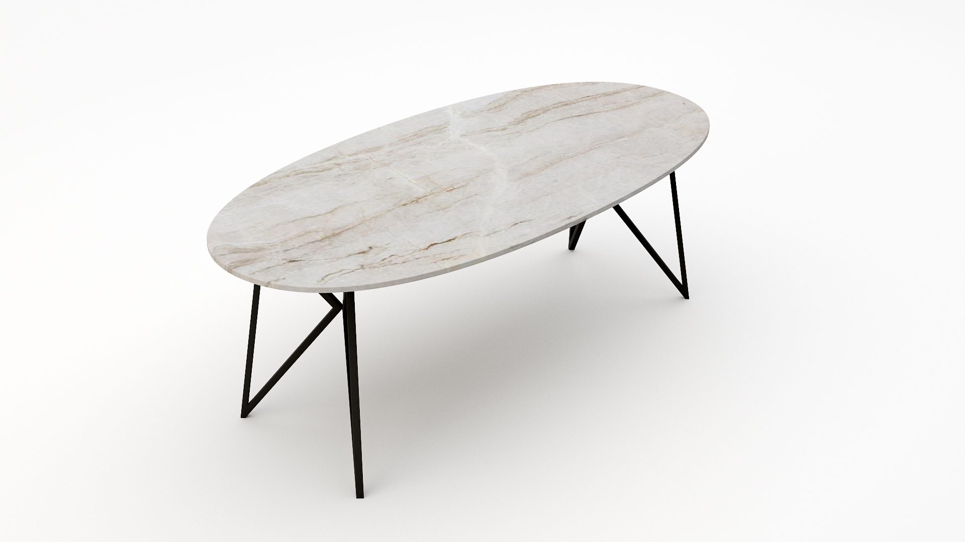 Ovale marmeren eettafel Pipistrello - Taj Mahal Quartzite - Afbeelding 2