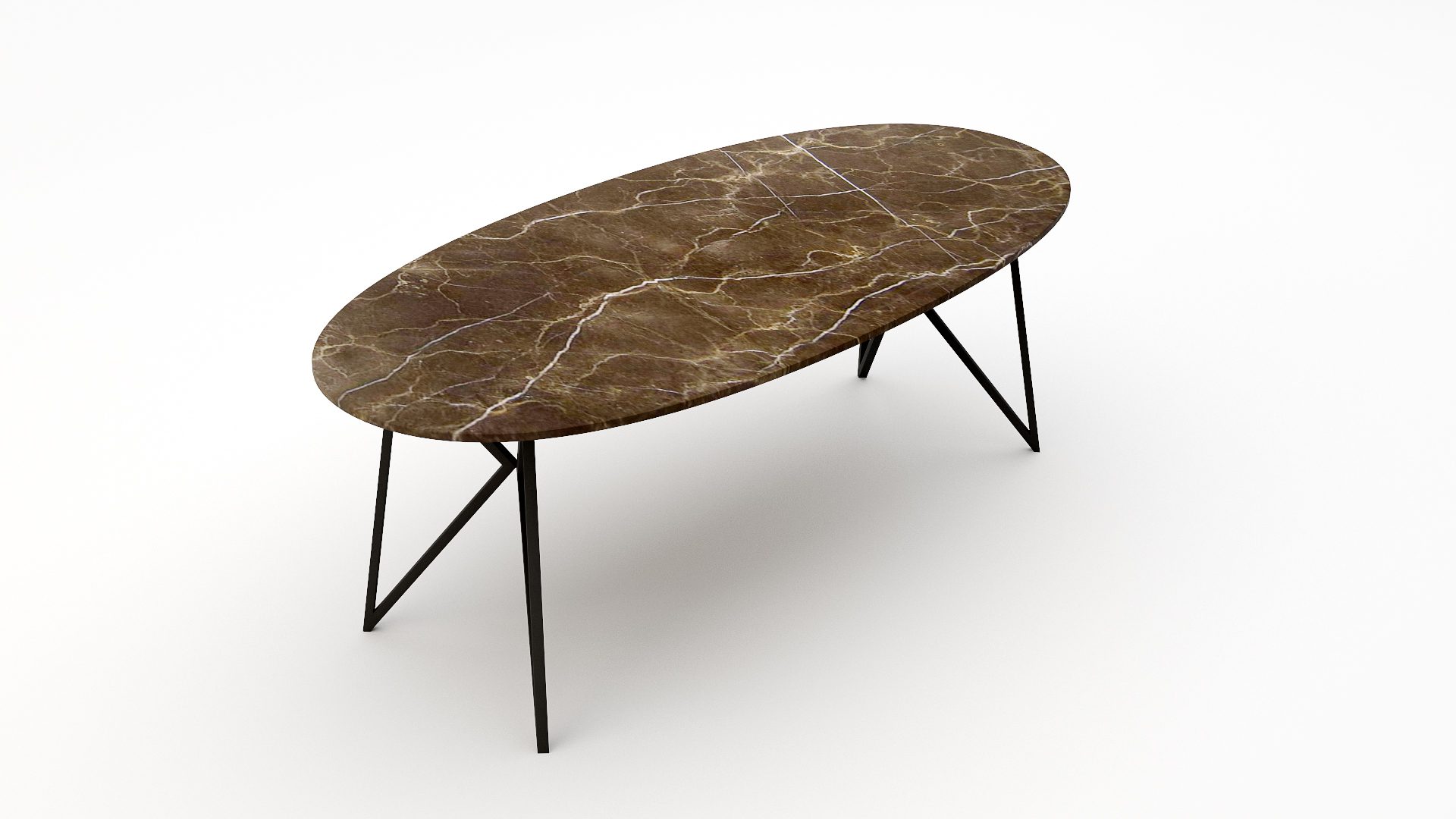 Ovale marmeren eettafel Pipistrello - Royal Brown - Afbeelding 2