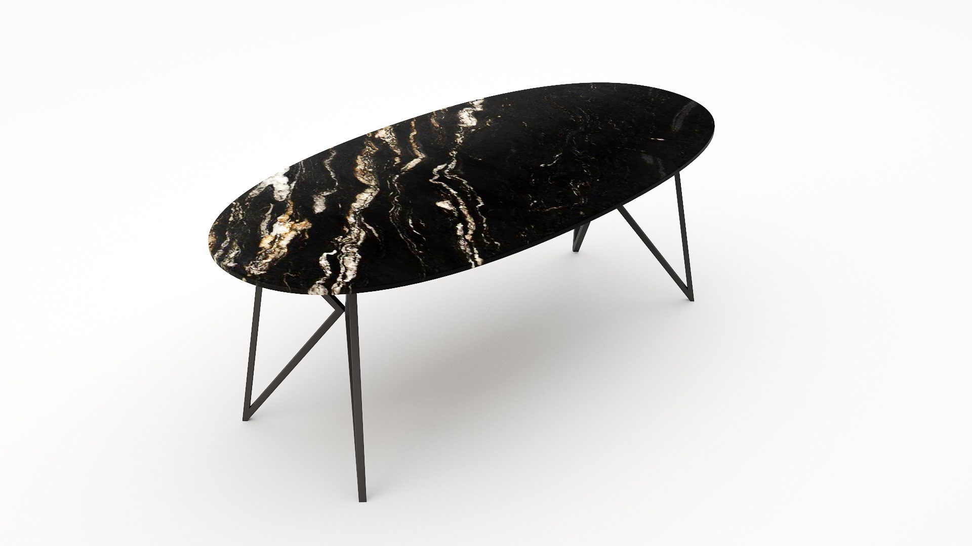 Ovale marmeren eettafel Pipistrello - Titanium - Afbeelding 2