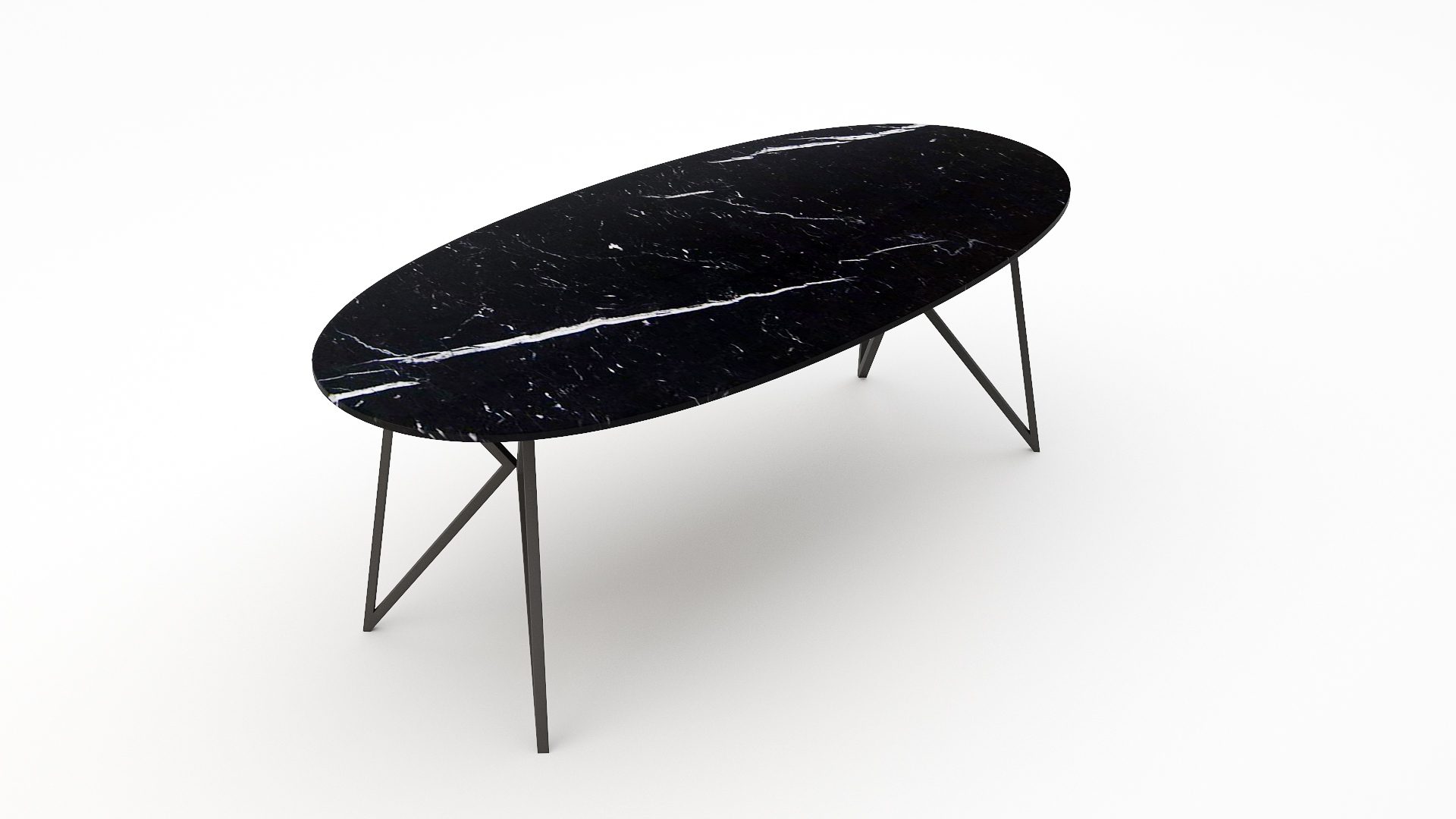 Ovale marmeren eettafel Pipistrello - Nero Marquina - Afbeelding 2