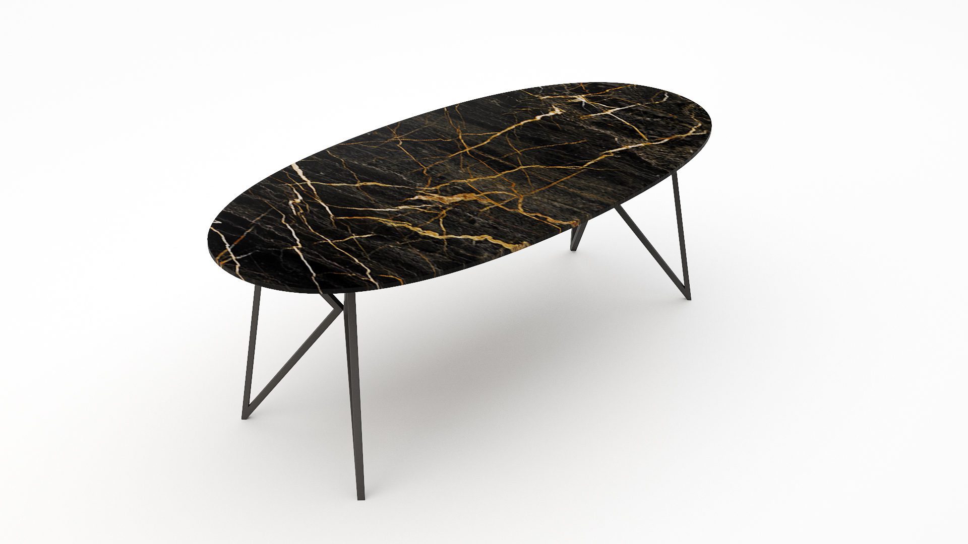 Ovale marmeren eettafel Pipistrello Nero saint port laurent - Afbeelding 2