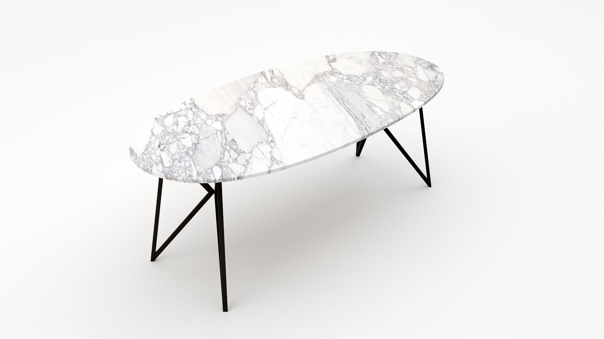 Ovale marmeren eettafel Pipistrello - Arabescato Carrara - Afbeelding 2