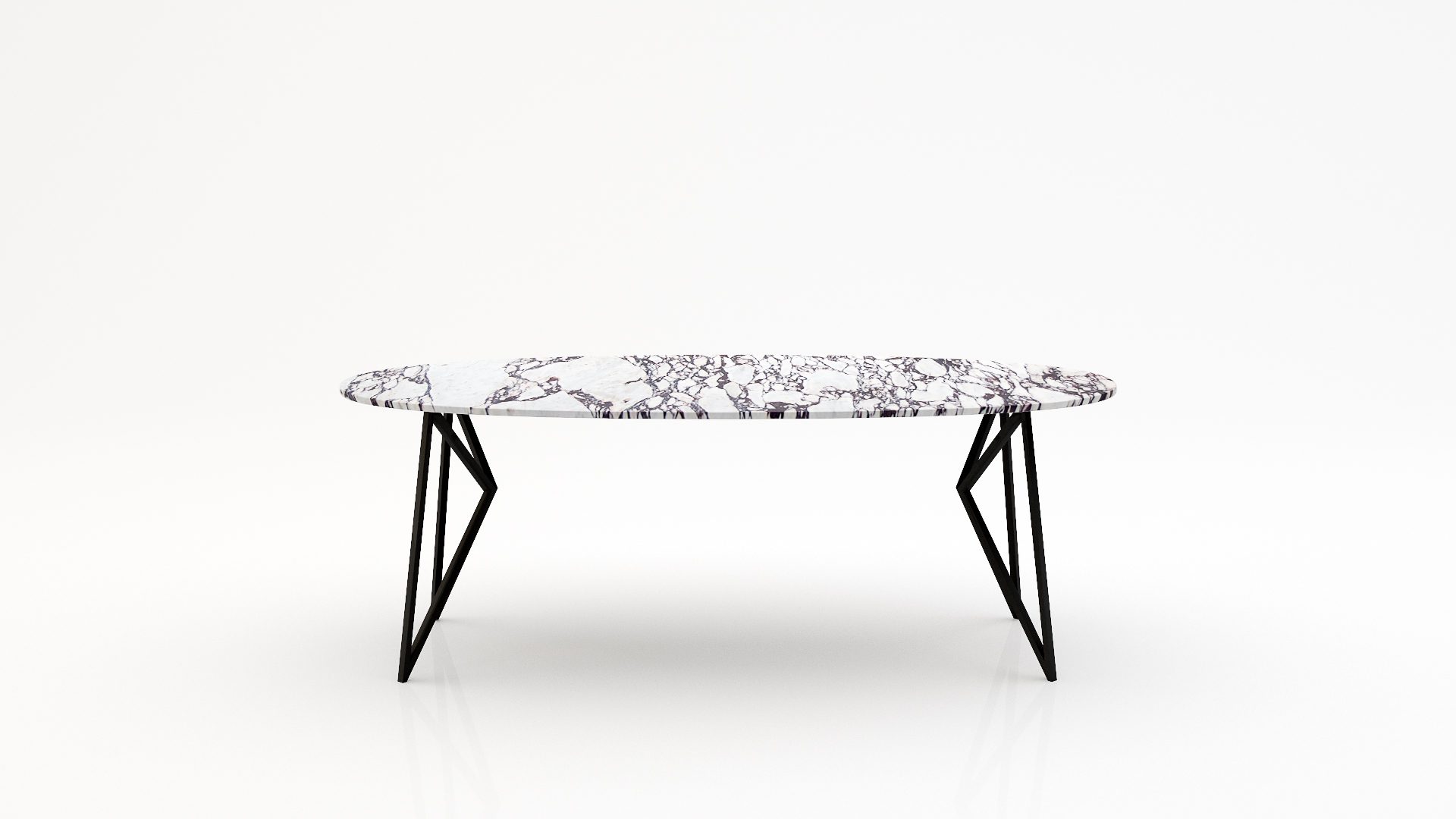 Ovale marmeren eettafel Pipistrello - Calcatta Viola - 260x130cm