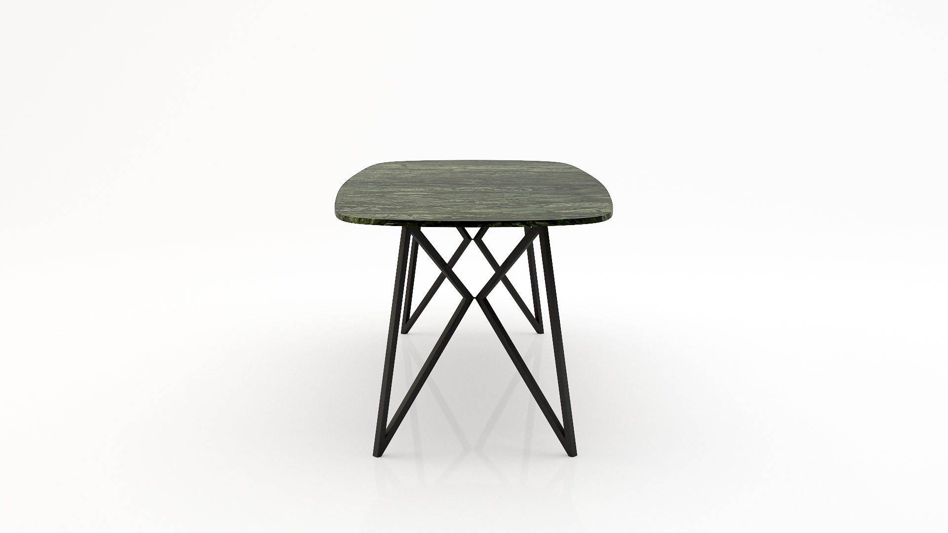 Deens ovale marmeren eettafel Pipistrello - Verde Guatemala - Afbeelding 3