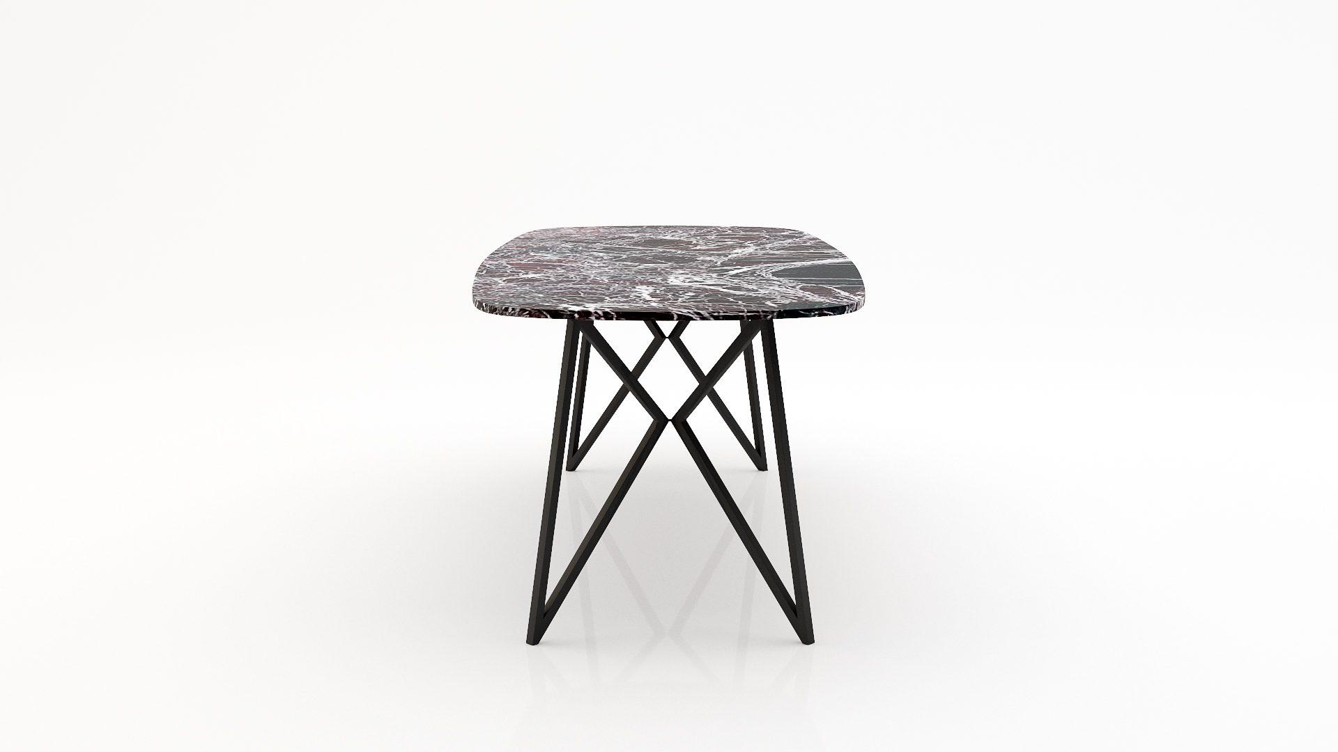 Deens ovale marmeren eettafel Pipistrello - Rosso Levanto - Afbeelding 3