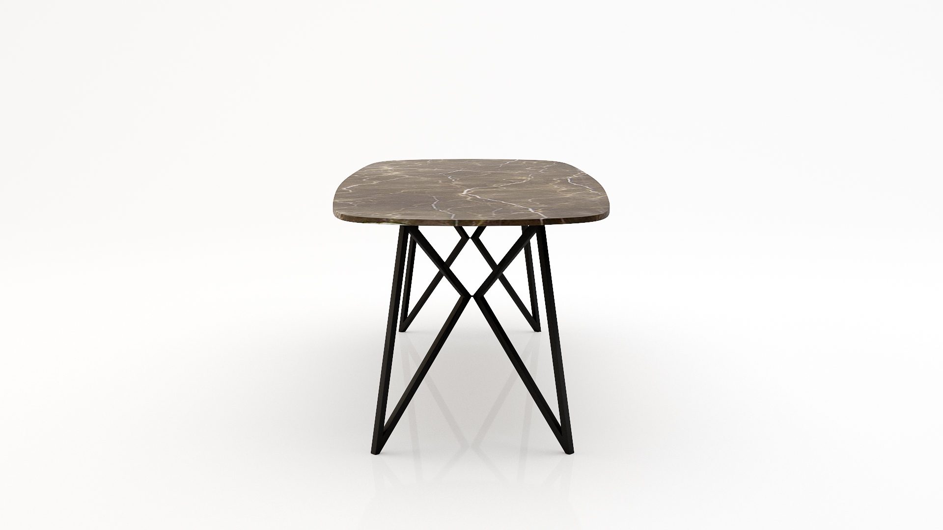 Deens ovale marmeren eettafel Pipistrello - Royal Brown - Afbeelding 3