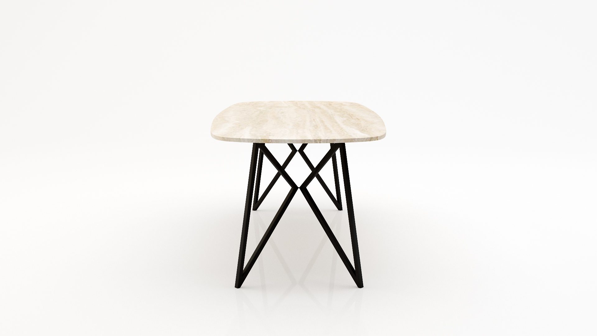 Deens ovale marmeren eettafel Pipistrello - Travertino Chiaro - Afbeelding 3