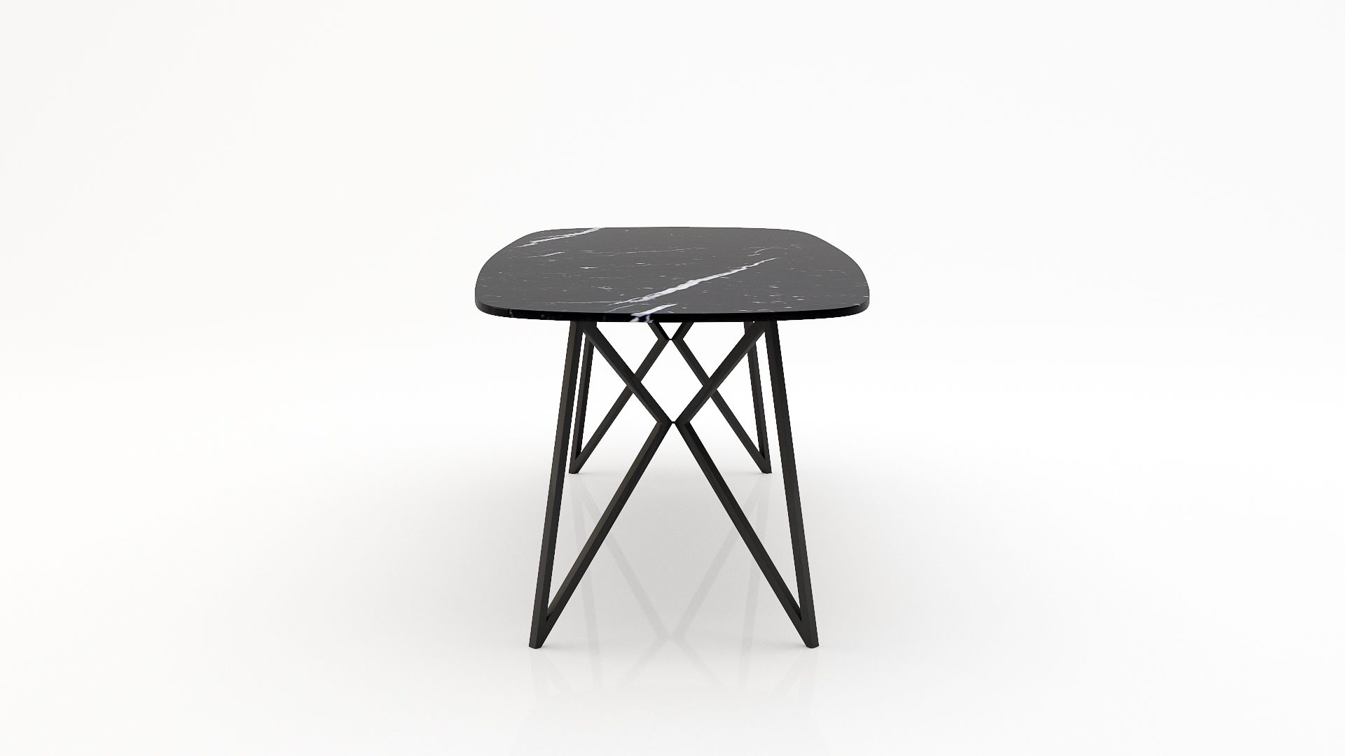 Deens ovale marmeren eettafel Pipistrello - Nero Marquina - Afbeelding 3