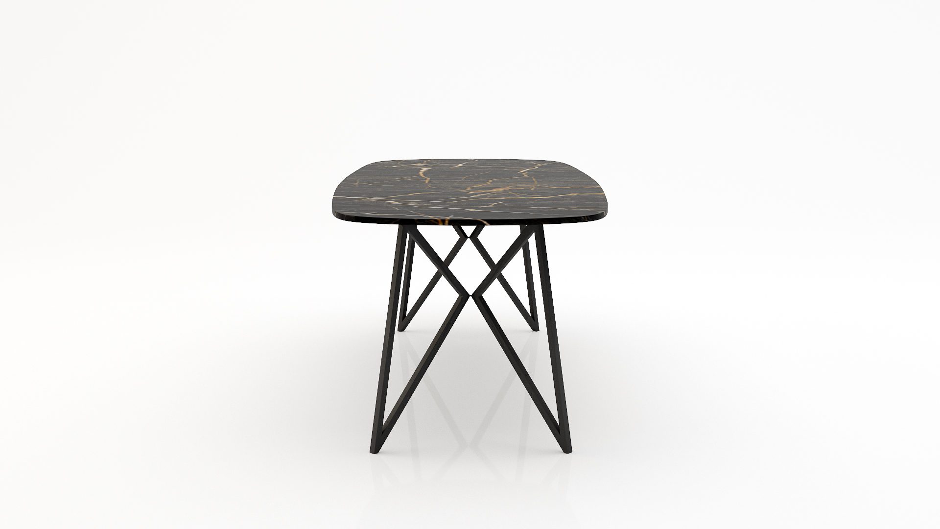 Deens ovale marmeren eettafel Pipistrello Nero saint port laurent - Afbeelding 3