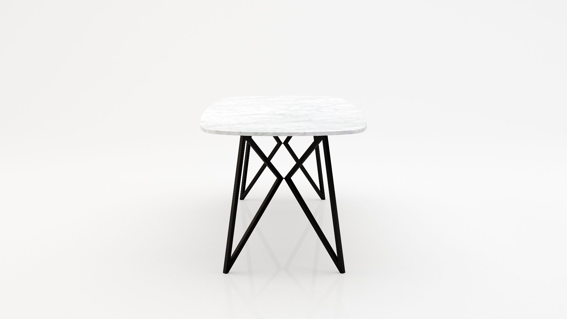 Deens ovale marmeren eettafel Pipistrello Bianco Carrara CD CHIARO - Afbeelding 3