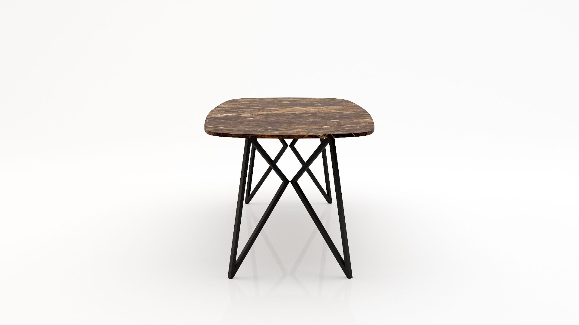Deens ovale marmeren eettafel Pipistrello - Emperador dark - Afbeelding 3
