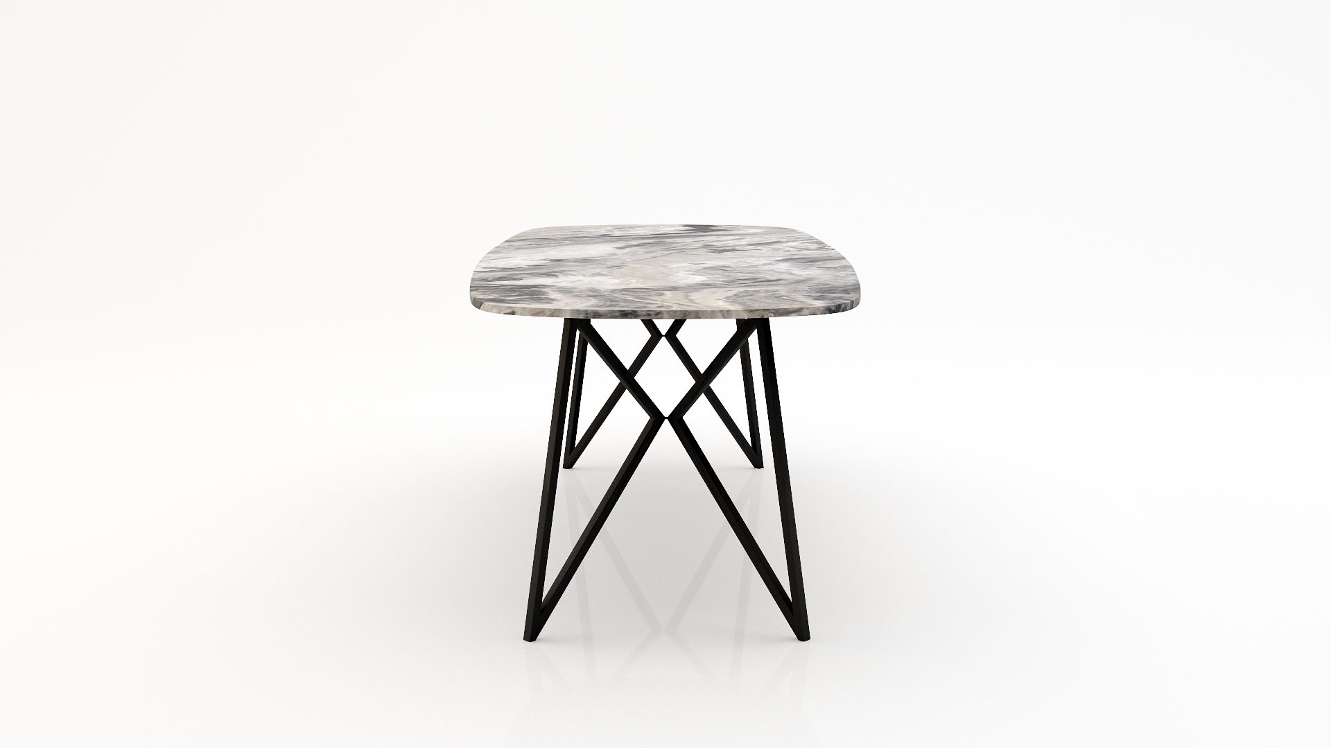 Deens ovale marmeren eettafel Pipistrello Arabescato Orobico Grigio - Afbeelding 2