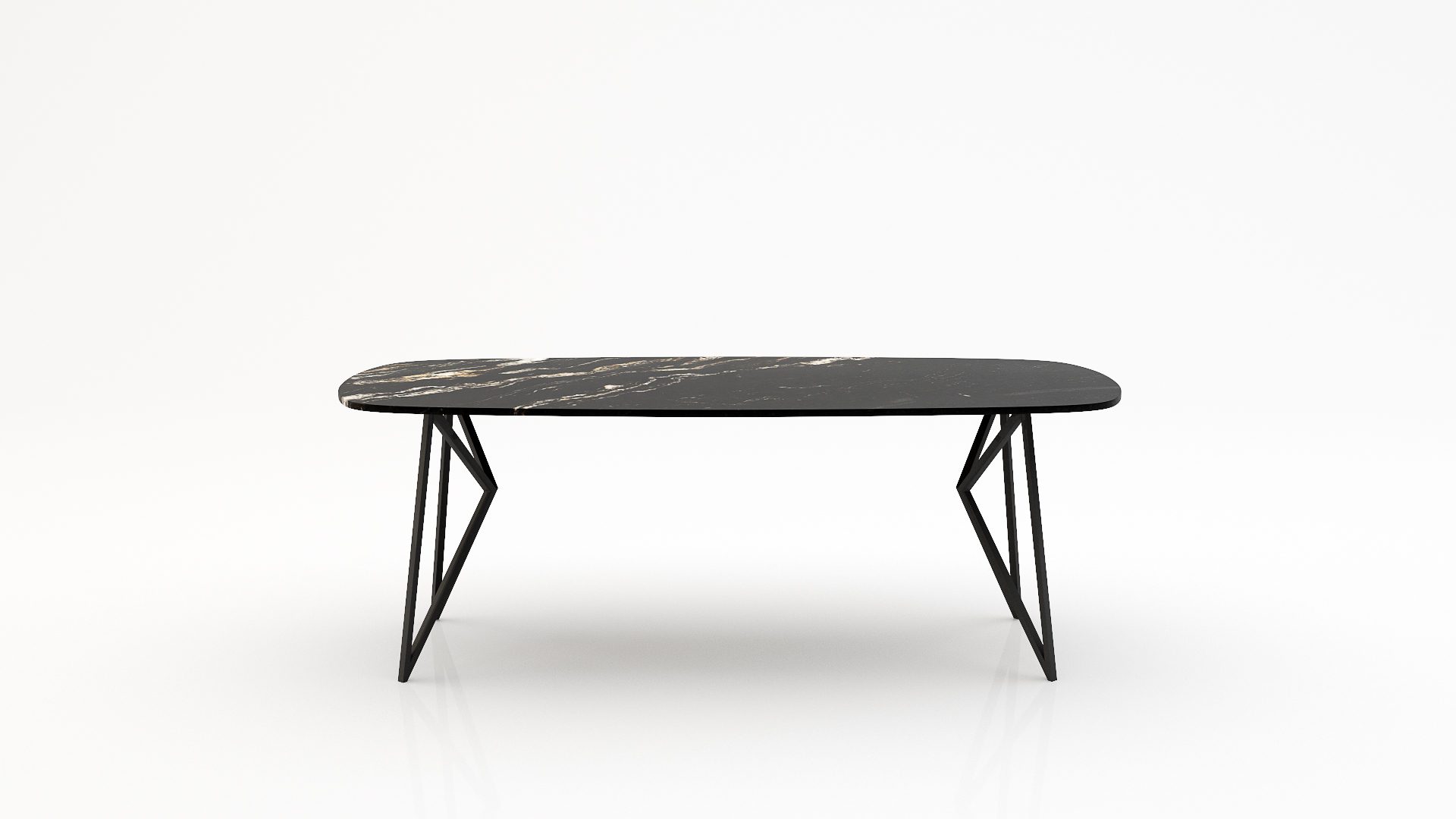 Deens ovale marmeren eettafel Pipistrello - Titanium - 260x120cm