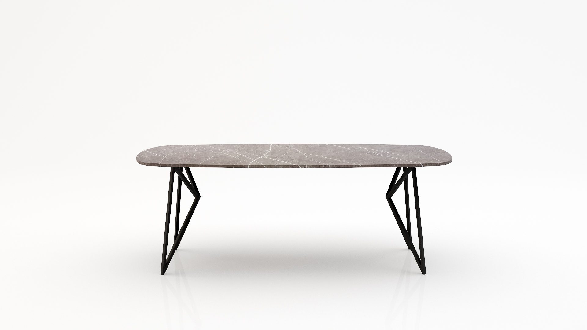 Deens ovale marmeren eettafel Pipistrello - Pietra Grey - 260x120cm