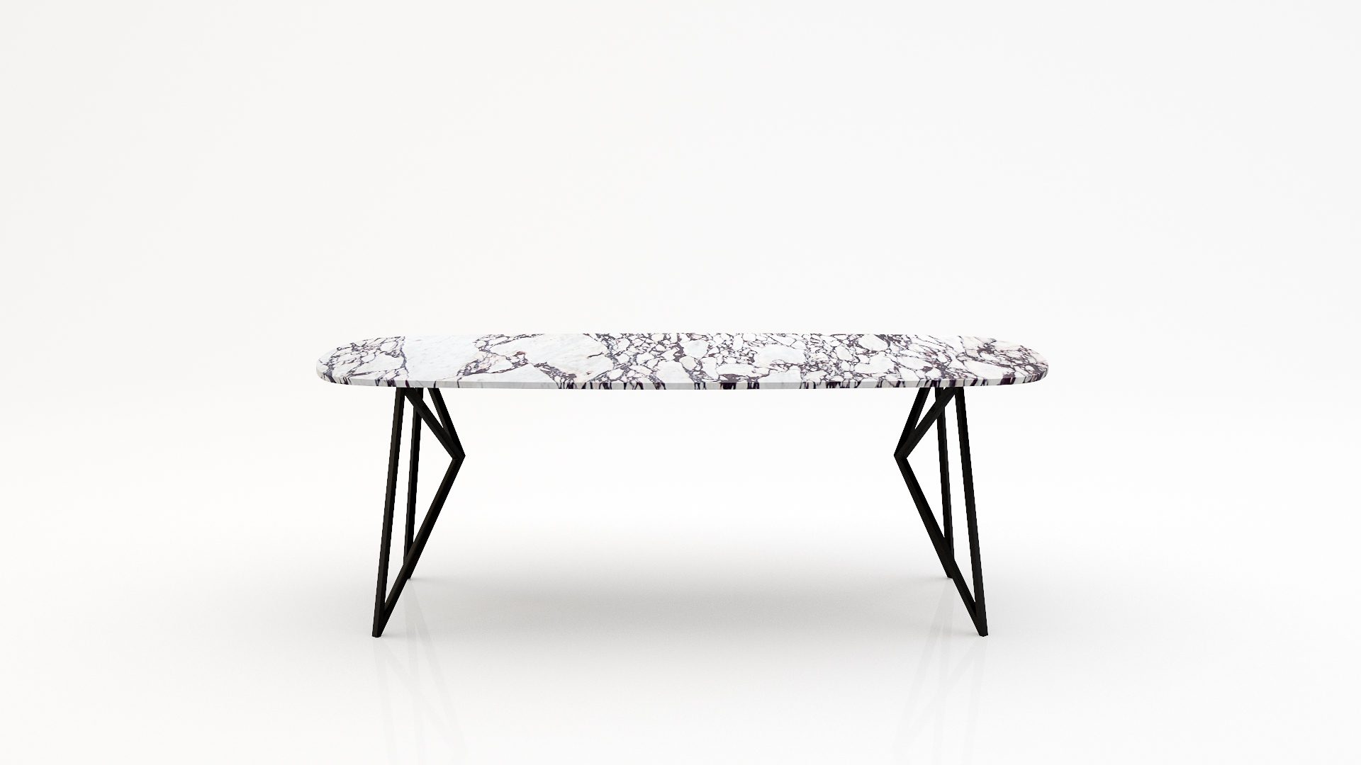 Deens ovale marmeren eettafel Pipistrello - Calcatta Viola - 260x120cm