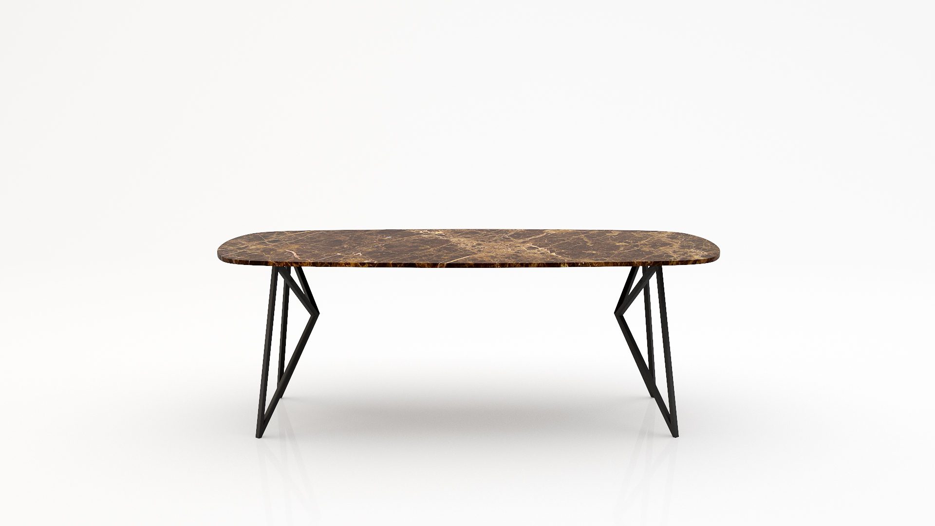 Deens ovale marmeren eettafel Pipistrello - Emperador dark - 260x120cm