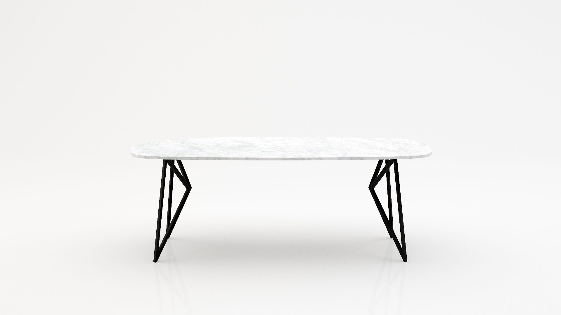 Deens ovale marmeren eettafel Pipistrello - Bianco Carrara CD CHIARO - 260x120cm