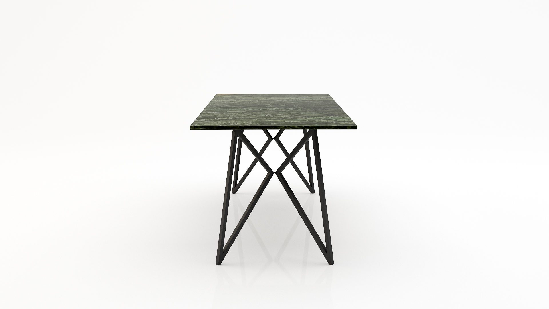 Rechthoekige marmeren eettafel Pipistrello - Verde Guatemala - Afbeelding 3