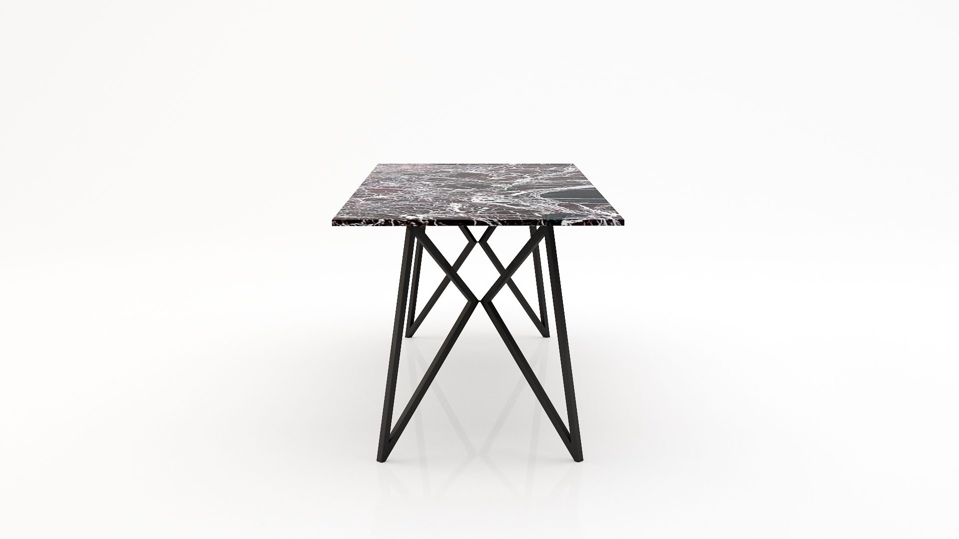 Rechthoekige marmeren eettafel Pipistrello - Rosso Levanto - Afbeelding 3