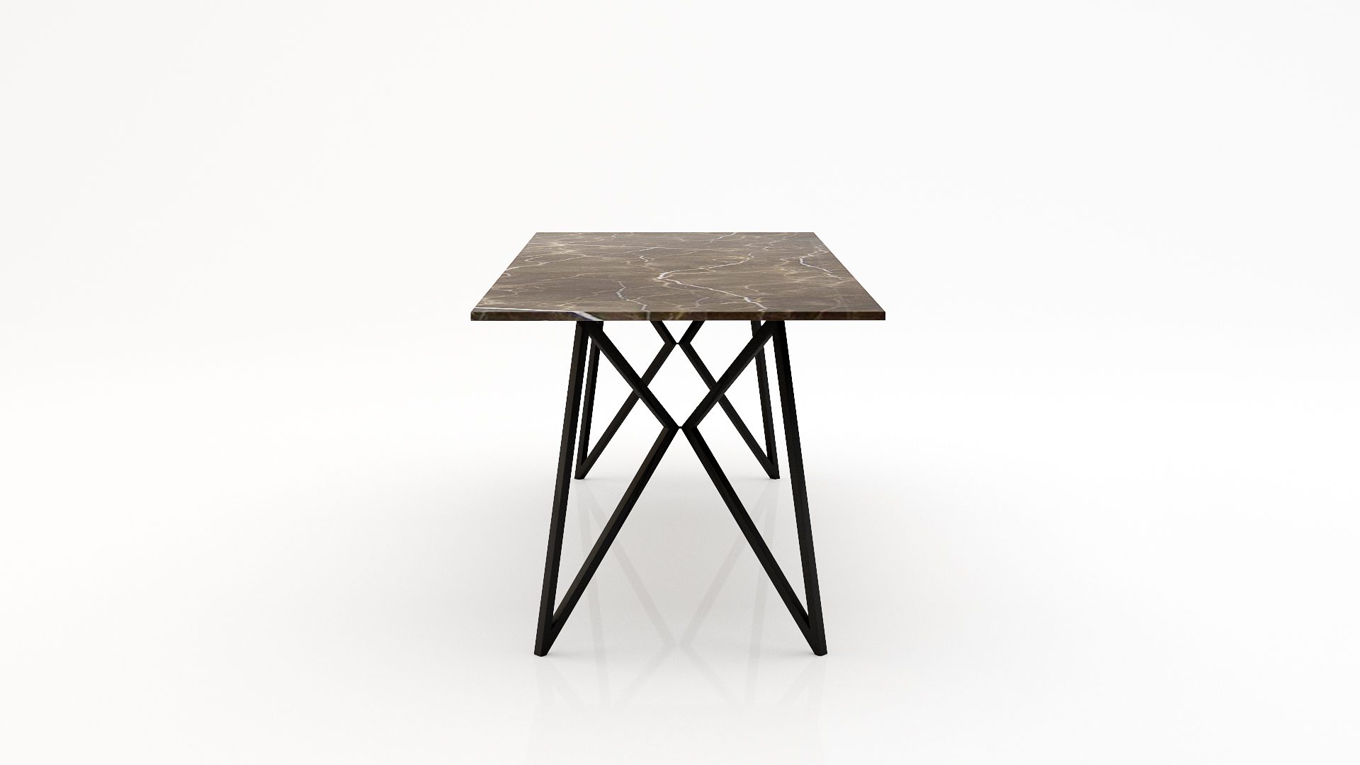 Rechthoekige marmeren eettafel Pipistrello - Royal Brown - Afbeelding 3