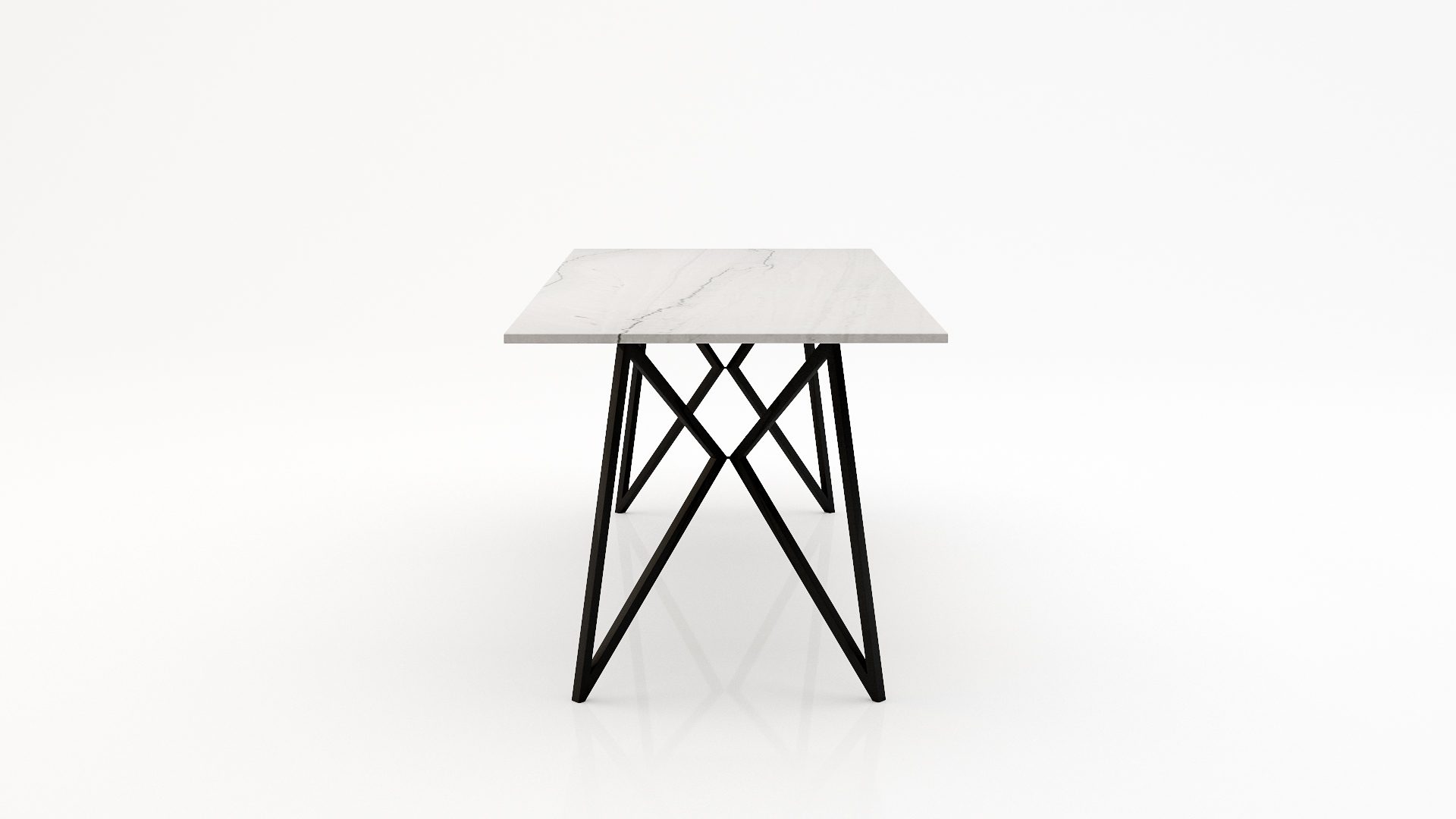 Rechthoekige marmeren eettafel Pipistrello Mont Blanc Quartzite - Afbeelding 3