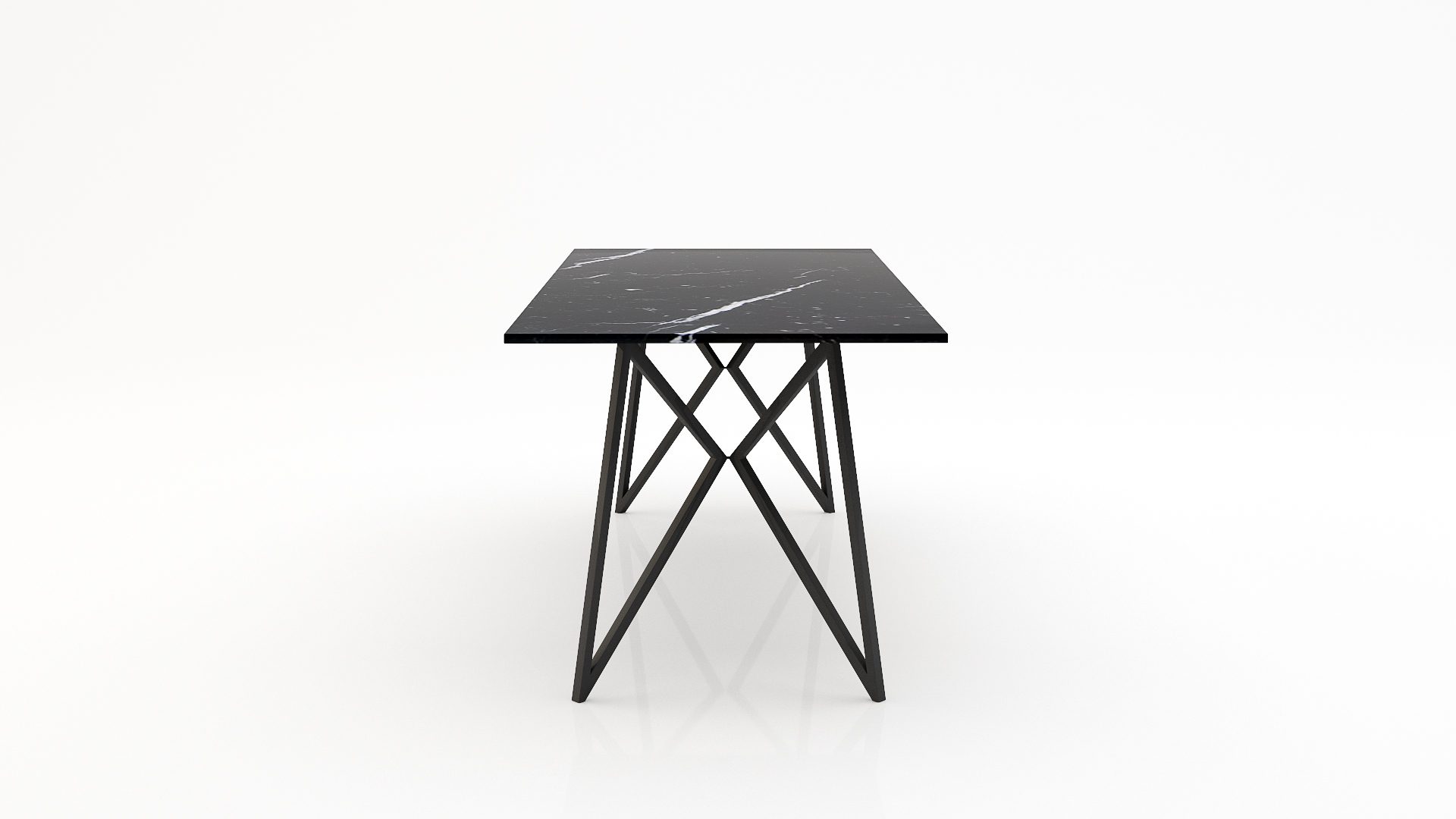 Rechthoekige marmeren eettafel Pipistrello - Nero Marquina - Afbeelding 3