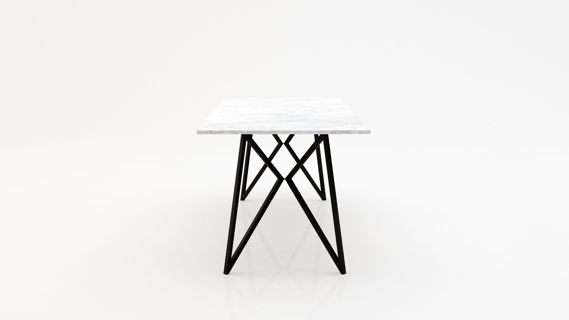 Rechthoekige marmeren eettafel Pipistrello Bianco Carrara CD CHIARO - Afbeelding 3