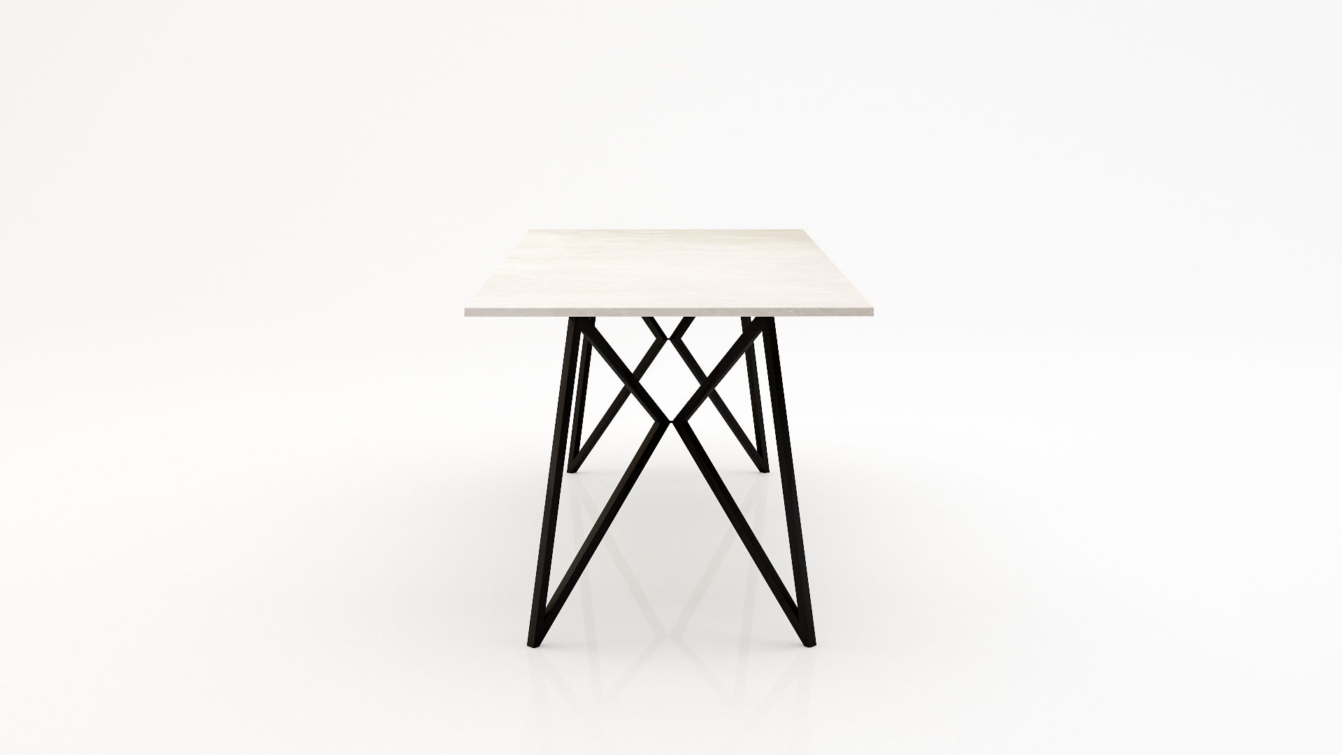 Rechthoekige marmeren eettafel Pipistrello Botticino Semi Classico - Afbeelding 3