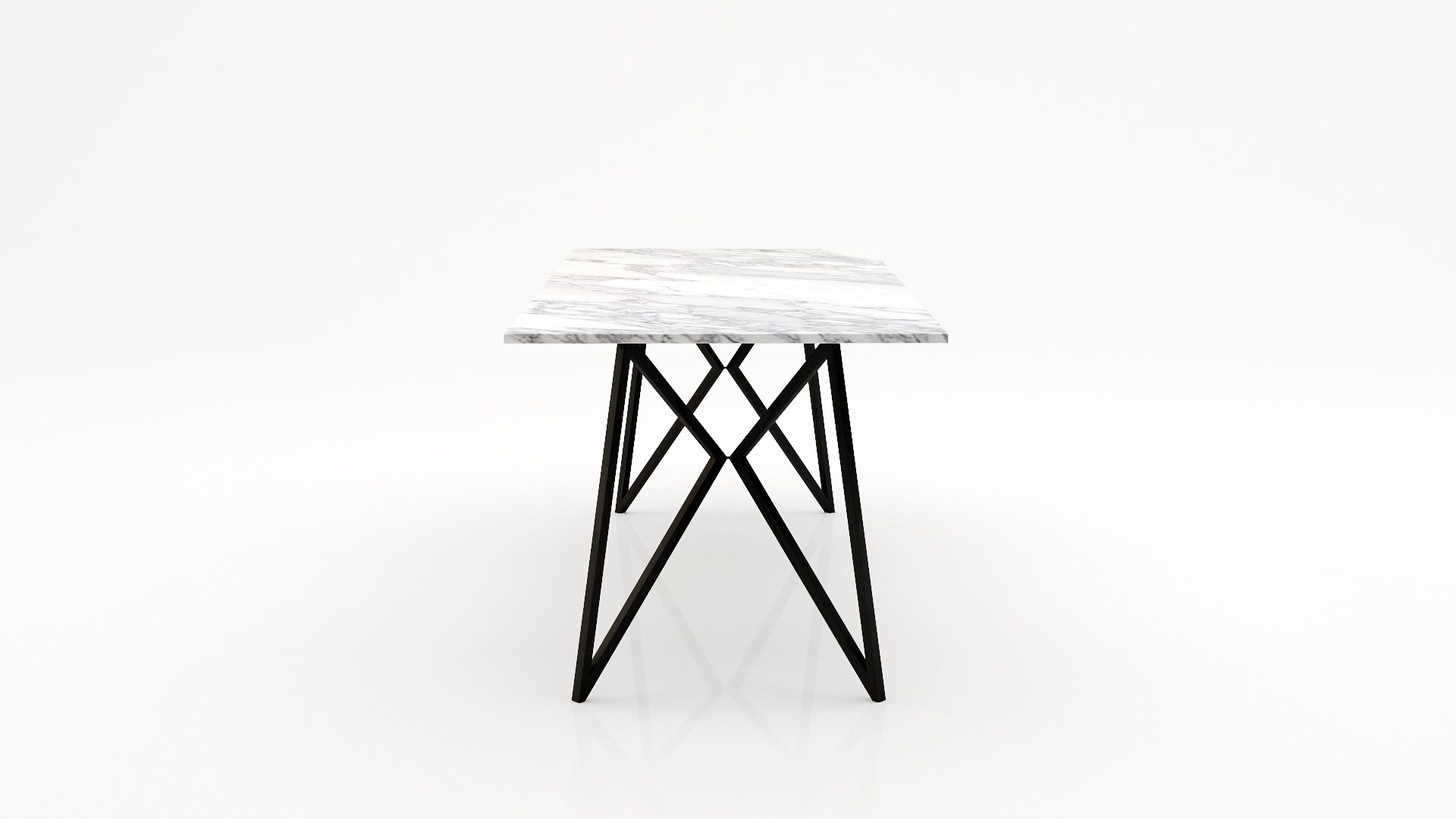 Rechthoekige marmeren eettafel Pipistrello Arabescato Carrara - Afbeelding 3