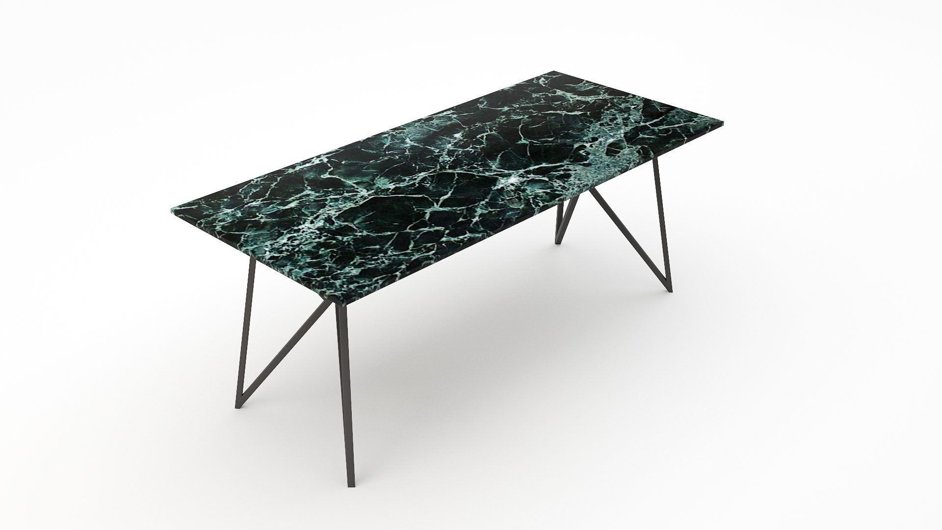 Rechthoekige marmeren eettafel Pipistrello Verde rameggiato - Afbeelding 2