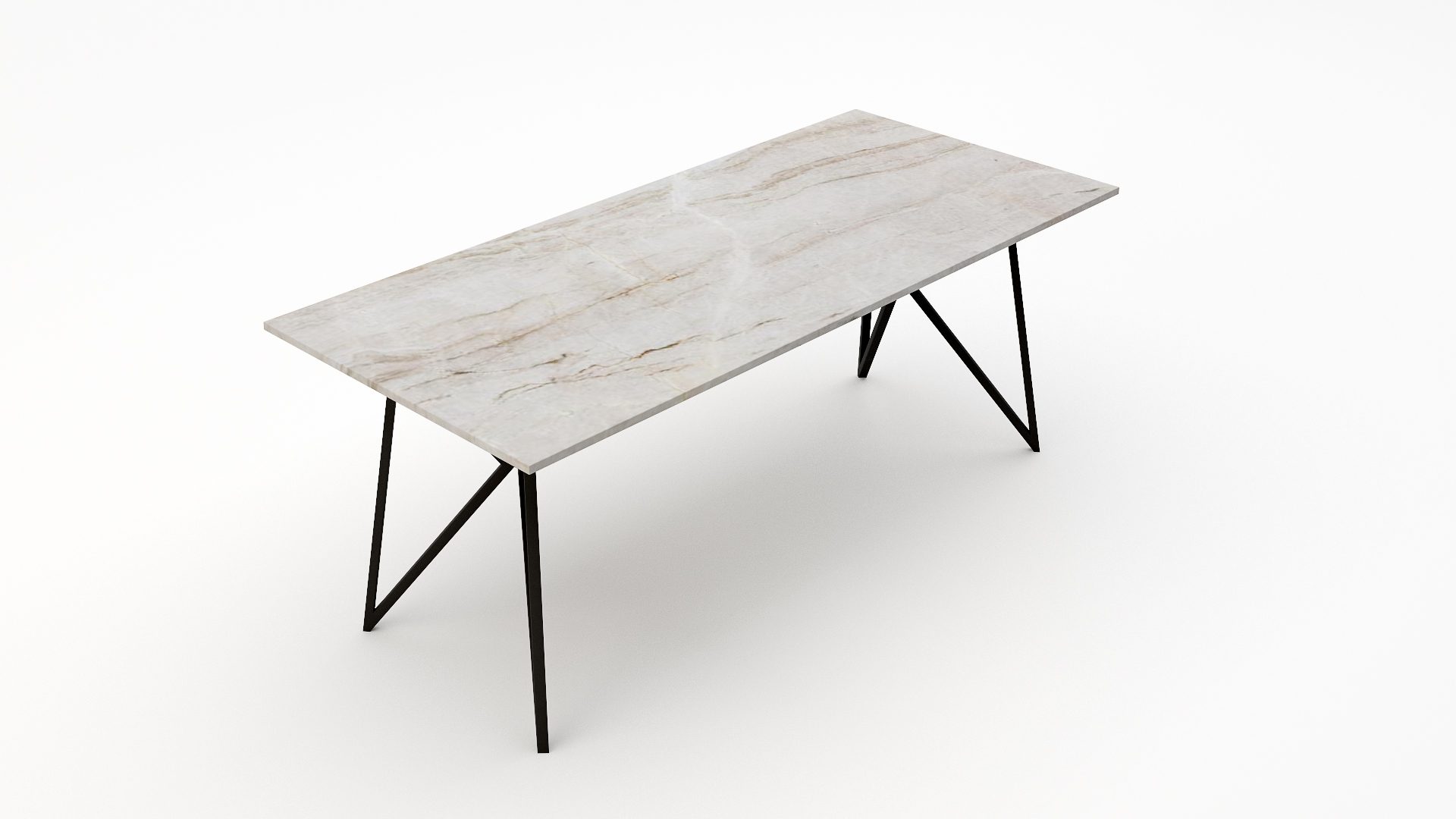 Rechthoekige marmeren eettafel Pipistrello Taj Mahal Quartzite - Afbeelding 2
