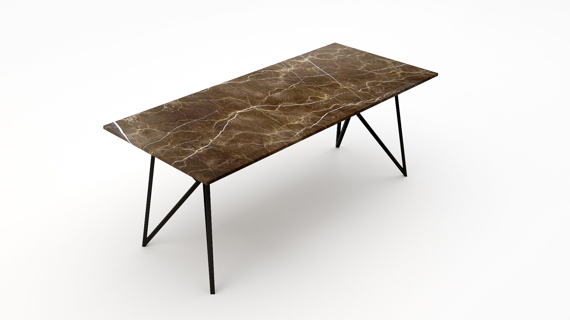 Rechthoekige marmeren eettafel Pipistrello - Royal Brown - Afbeelding 2