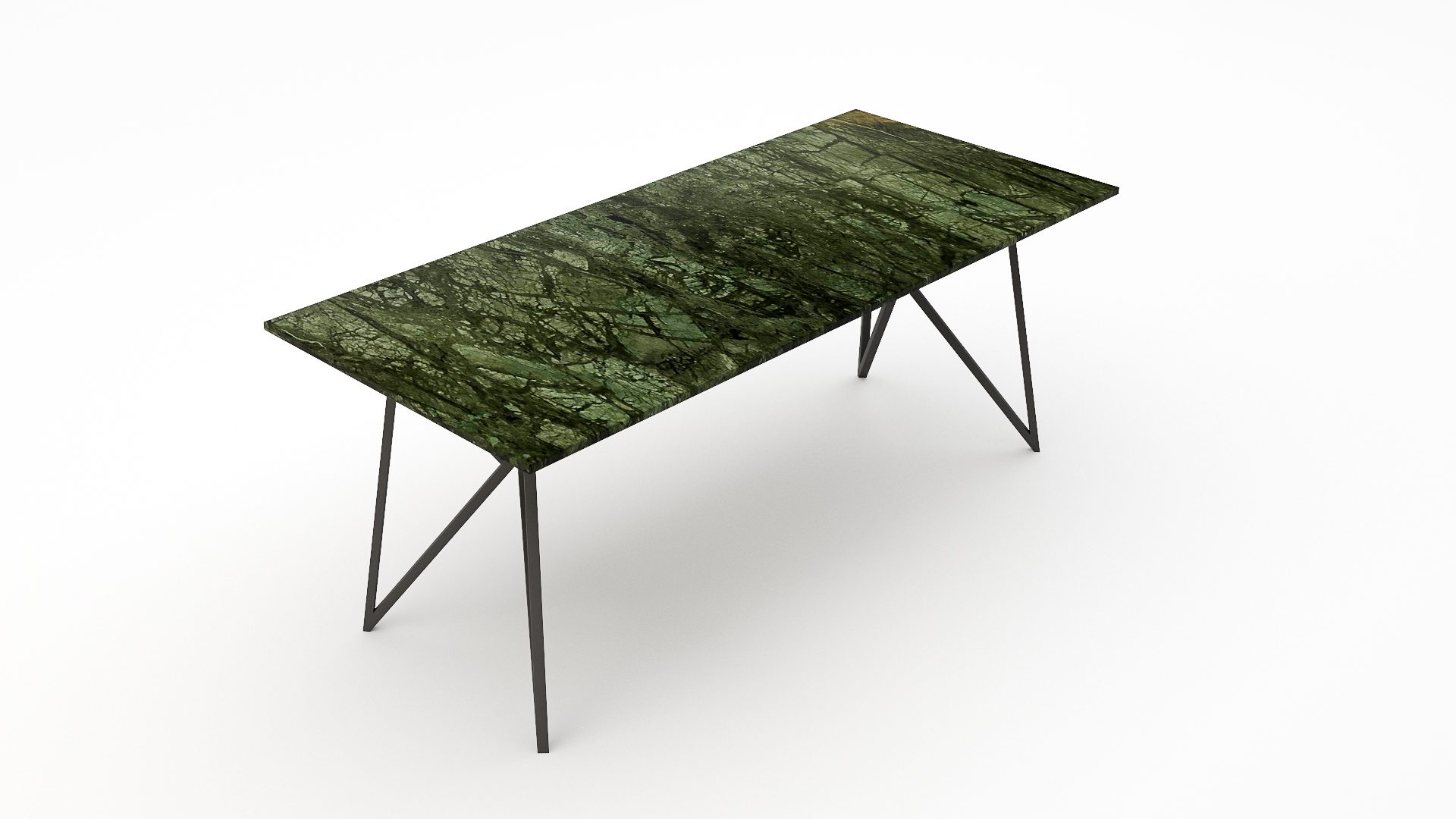 Rechthoekige marmeren eettafel Pipistrello - Verde Guatemala - Afbeelding 2